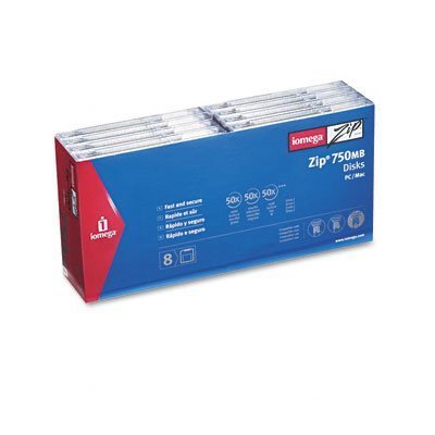 iomega 750MB Zip Disk 8-Pack - Compatible with IBM PC & Mac Computers for Data Storage, Backup & File Transfer