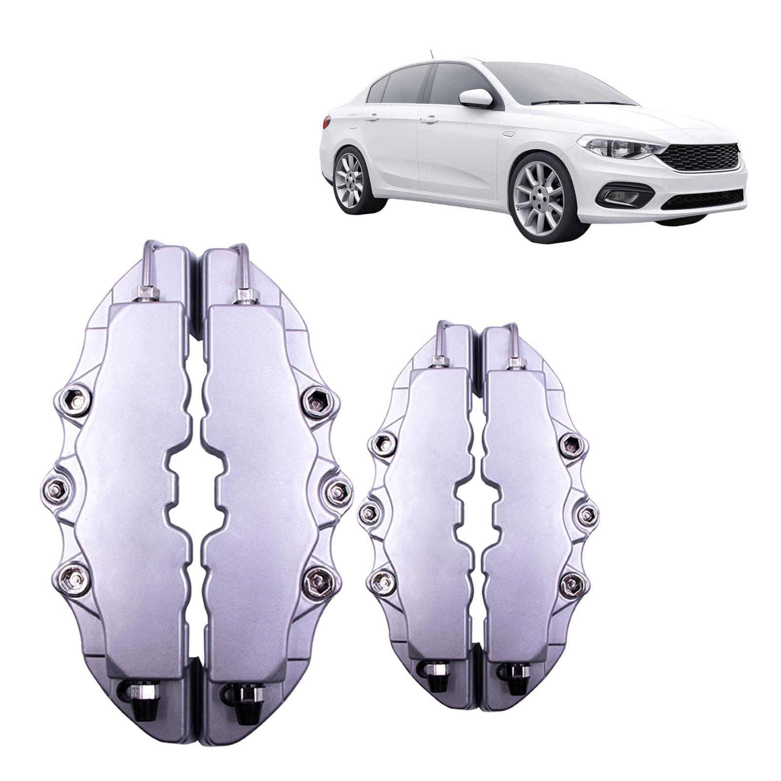 Universal Red Car Disc Brake Caliper Covers - Front & Rear Wheel Hub Protector Accessories for Enhanced Style & Protection | Perfect for Car Enthusiasts & Auto Shows
