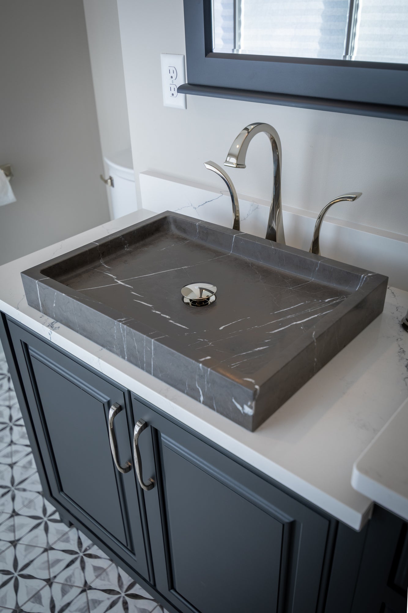 Modern Rectangular Vessel Sink - Above Counter Bathroom Sink with Overflow - Ceramic or Glass Options for Contemporary Vanity - Perfect for Home, Hotel, and Spa Bathroom Renovations