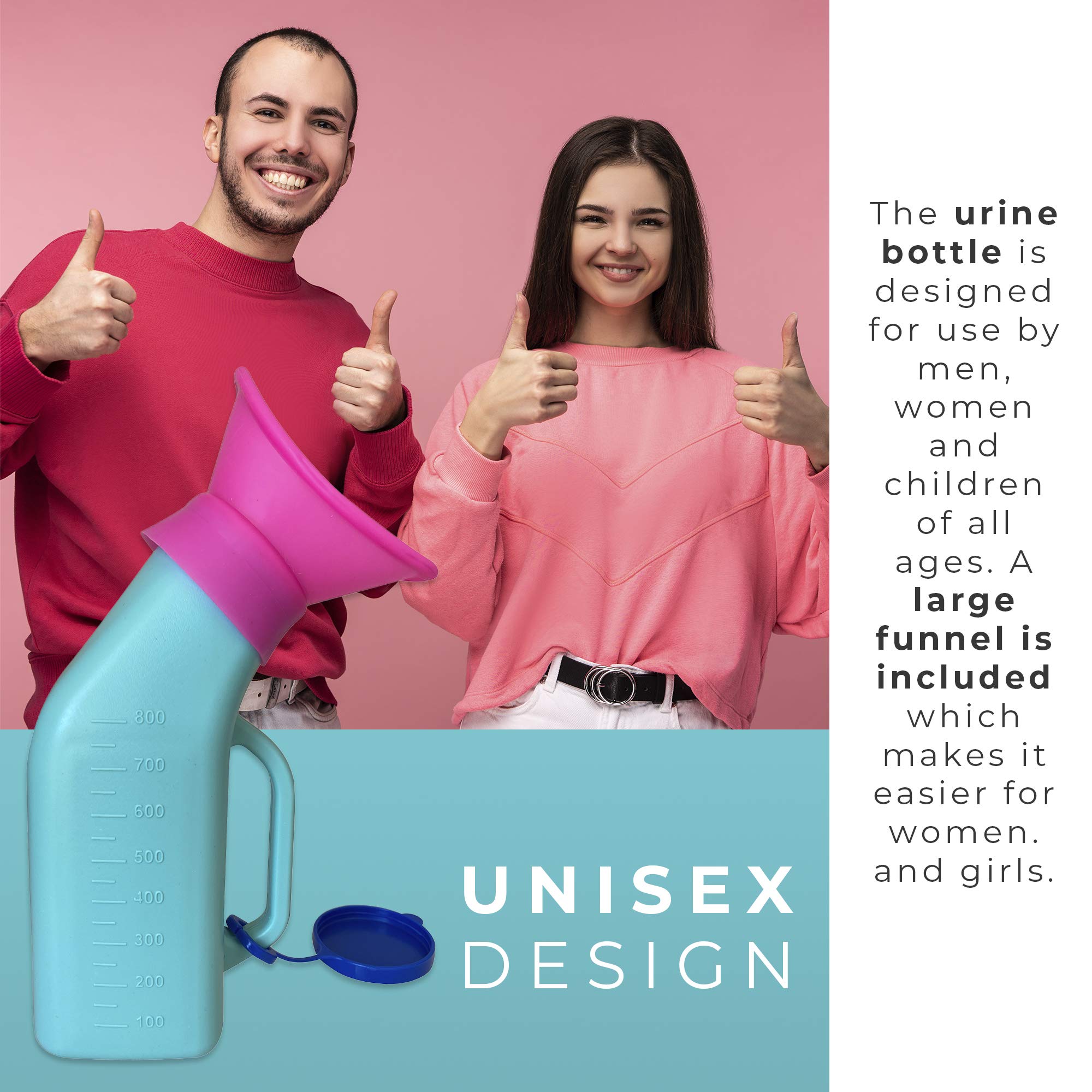 2 in 1 Portable Urinal for Women and Men - Travel & Camping Toilet for Car, Hiking, Outdoor Adventures - Adult Emergency Potty with Child Urinal Attachments - Includes Carry Bag - Perfect for Road Trips, Camping, and Emergency Situations