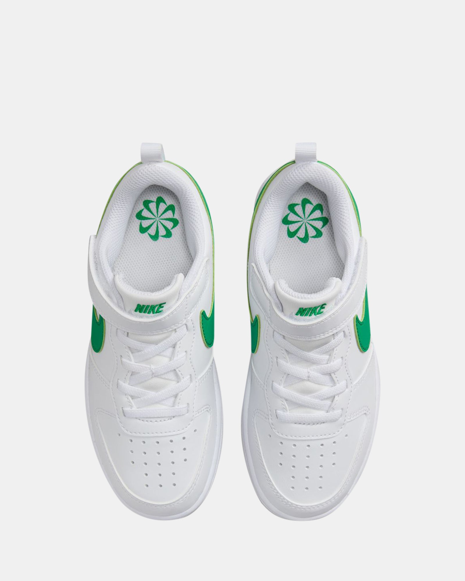 Court Borough Low Recraft Sneakers - Pre School White/Stadium Green/Grey - Comfortable Kids Shoes for School, Play & Everyday Wear