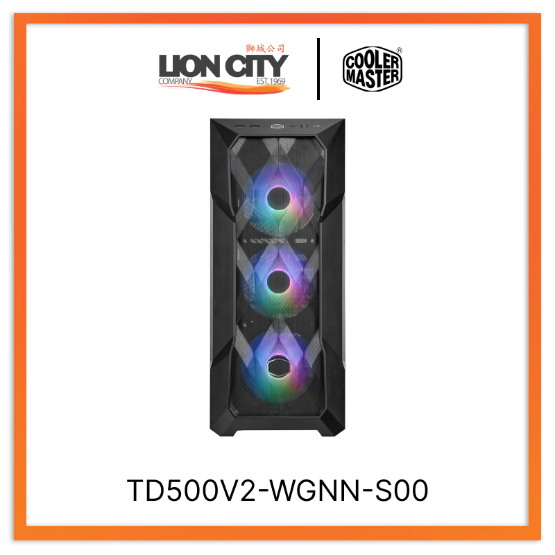 Cooler Master TD500 V2 White ATX Mid Tower PC Case - High Airflow Mesh Front Panel, ARGB Lighting, Tempered Glass Side Panel - Perfect for Gaming Rigs & Workstation Builds