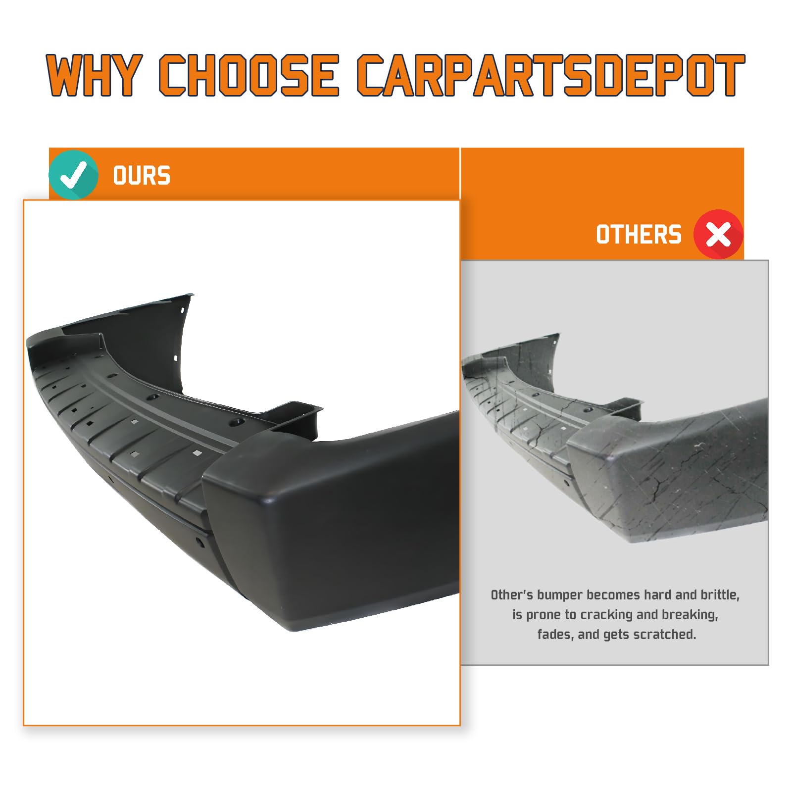 2006-2008 Jeep Commander Rear Bumper Cover with Trailer Hitch | CH1100868 5183506AA Replacement Part | Perfect for Off-Roading & Towing | Fits 4-Door SUV Models