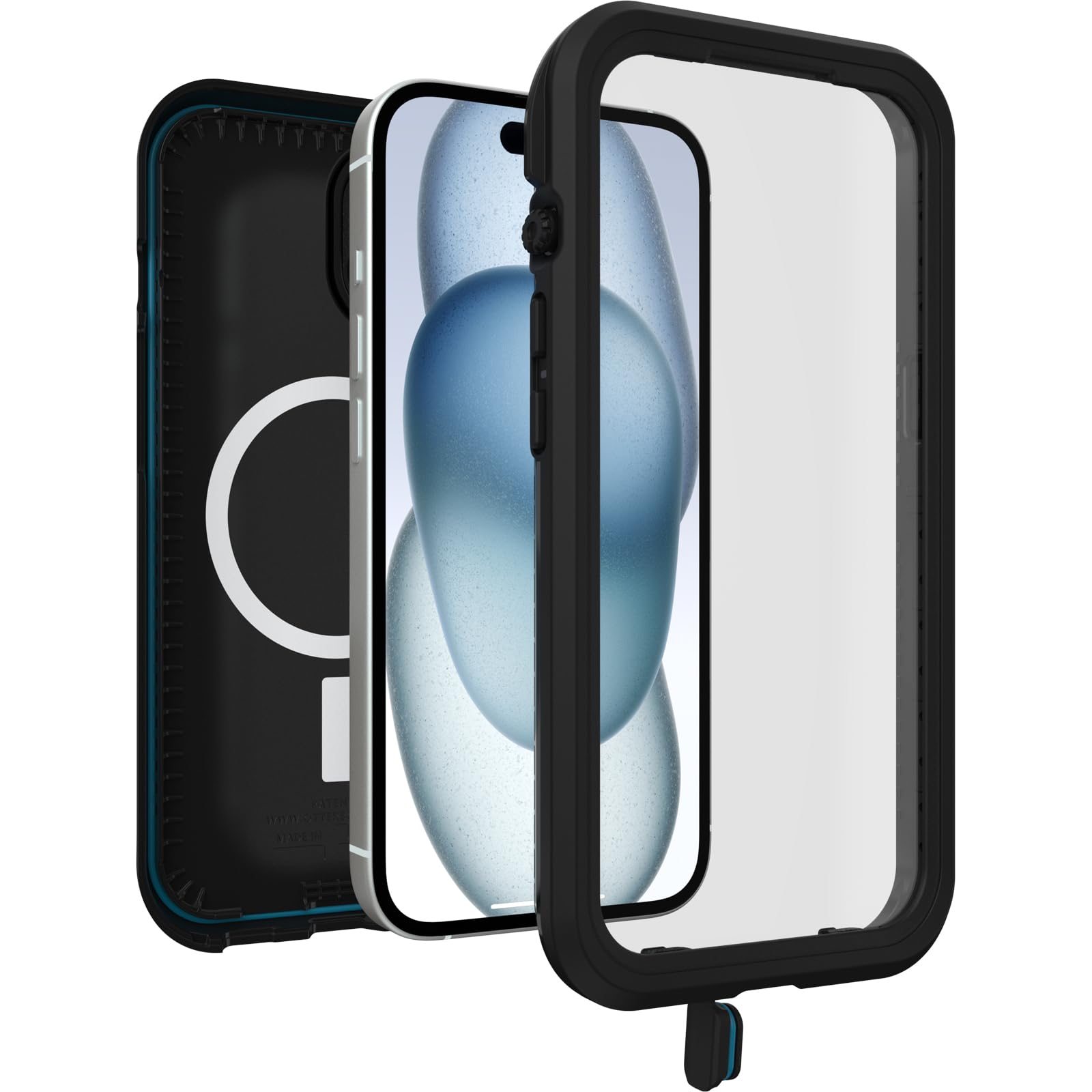OtterBox Fre MagSafe Waterproof Case for iPhone 15 - IP68 Rated, Military-Grade Shockproof & Dirtproof Protection with Built-in Screen Protector | Slim & Durable Design | Perfect for Outdoor Adventures, Travel & Daily Use (Black)