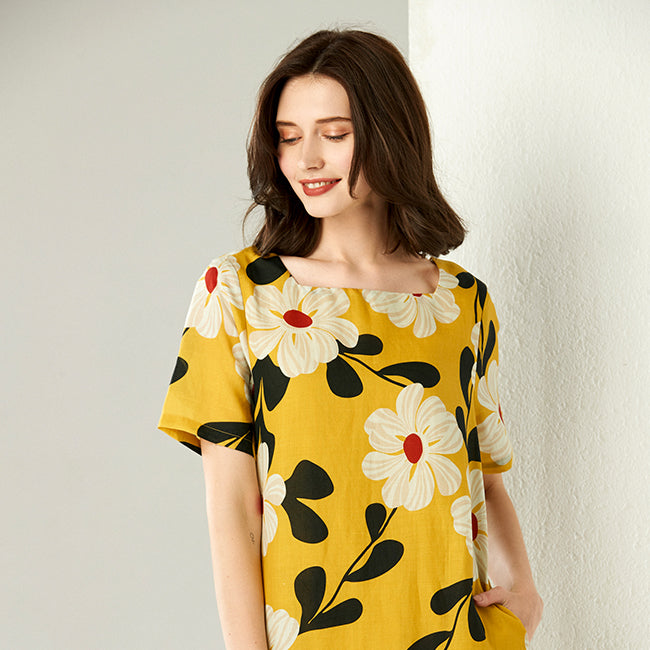 JA.SOCHA Women's Harvest Fleur Dress - Floral Print Summer Maxi Dress for Beach, Vacation & Casual Wear