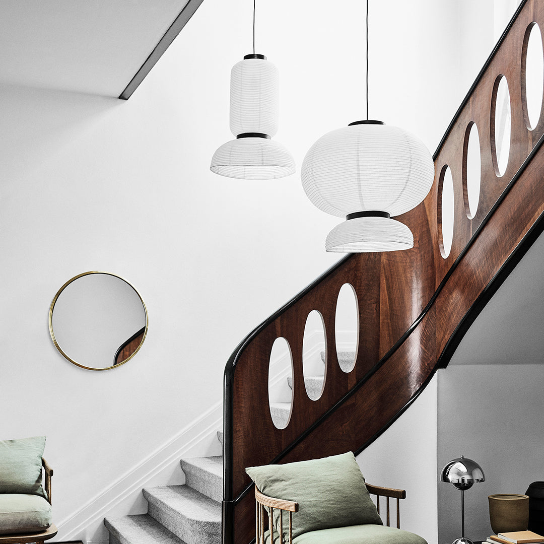 Formakami JH3 Pendant Light - Modern Paper Pendant Lamp for Dining Room, Living Room & Bedroom | Scandinavian Style Hanging Light Fixture with Rattan Shade
