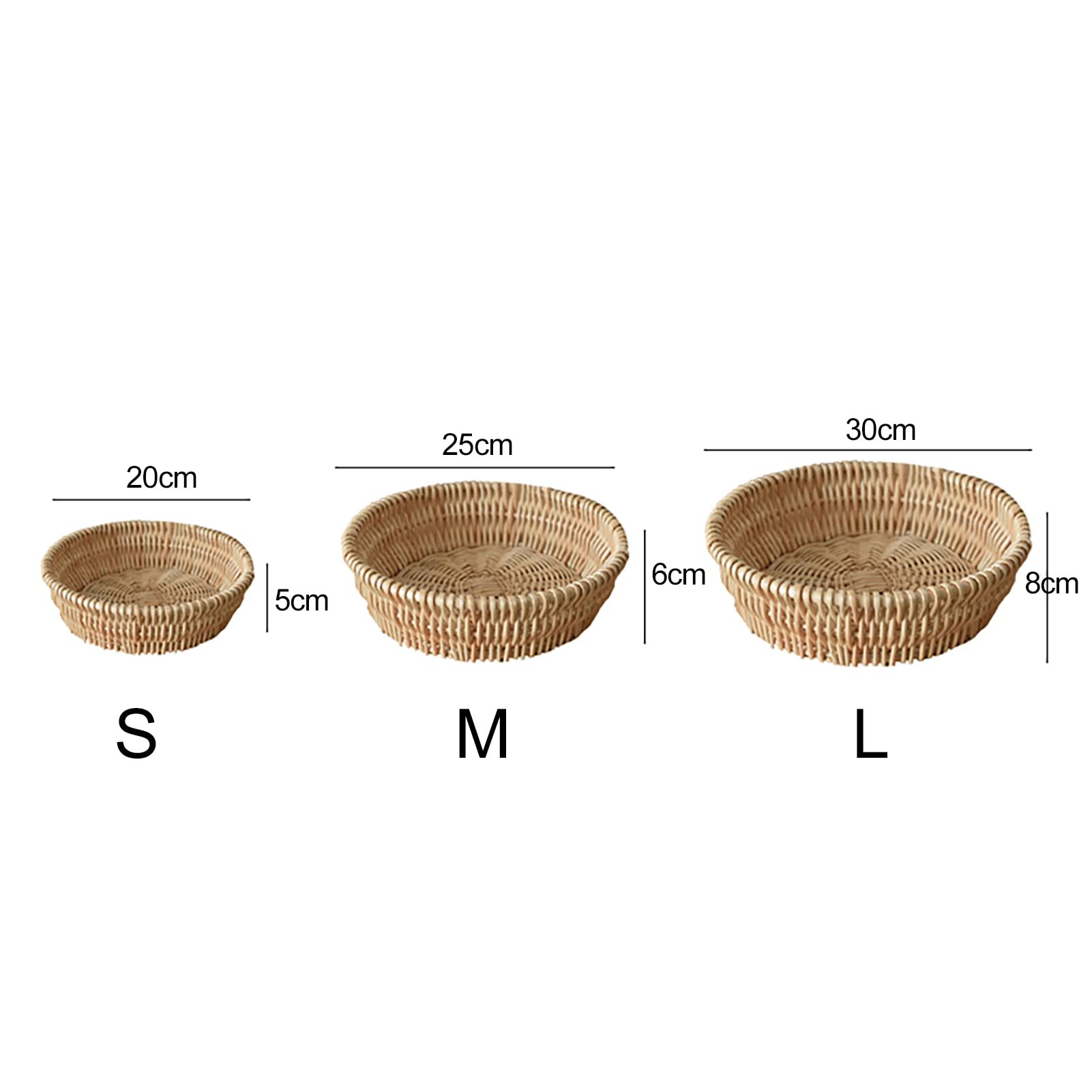 Handmade Round Wicker Bread Basket - Small Woven Rattan Serving Tray for Fruits, Vegetables & Home Storage | Perfect for Kitchen, Dining Table & Picnic Use