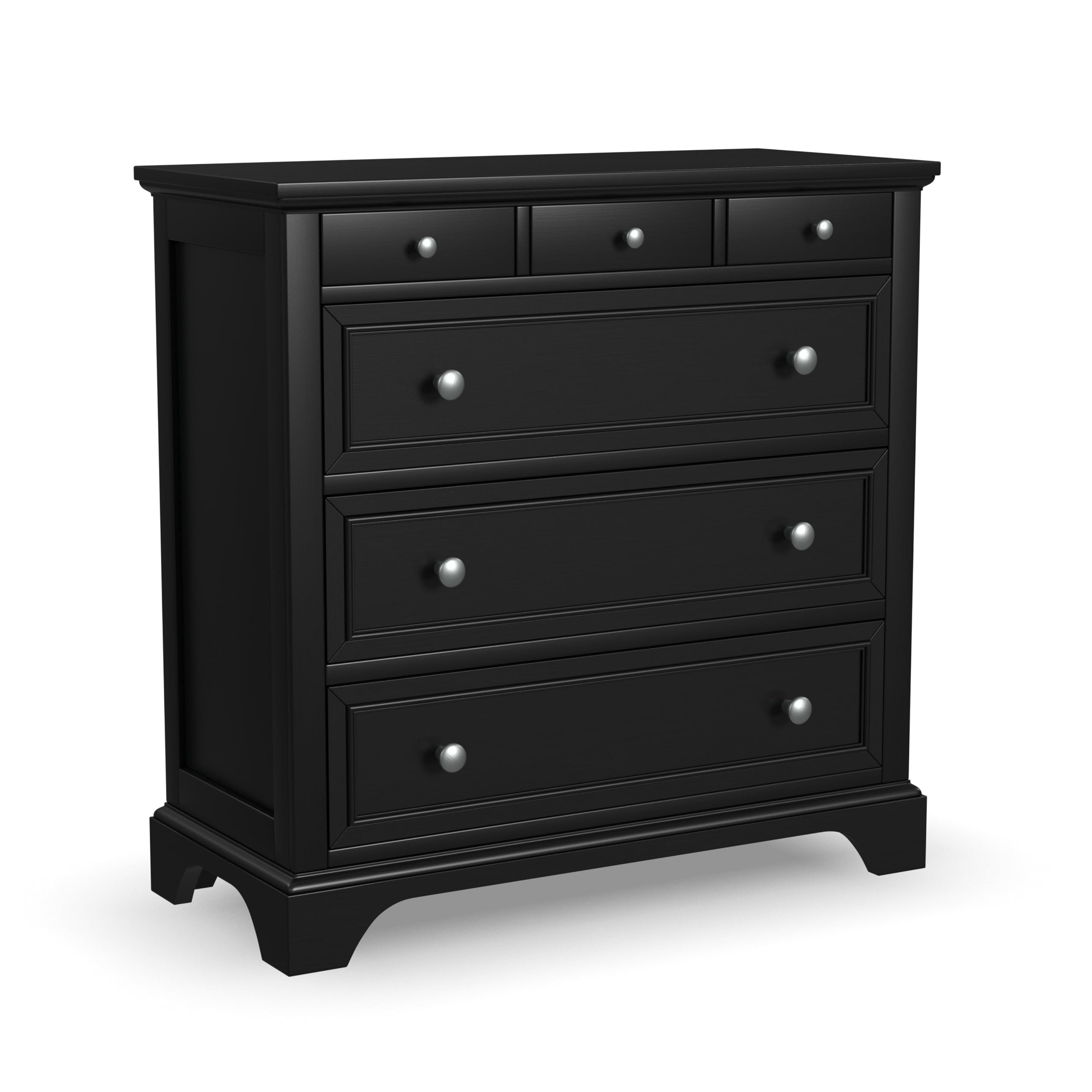 Homestyles Black Bedford Four-Drawer Chest - Stylish Storage Solution for Bedroom, Living Room or Office Organization