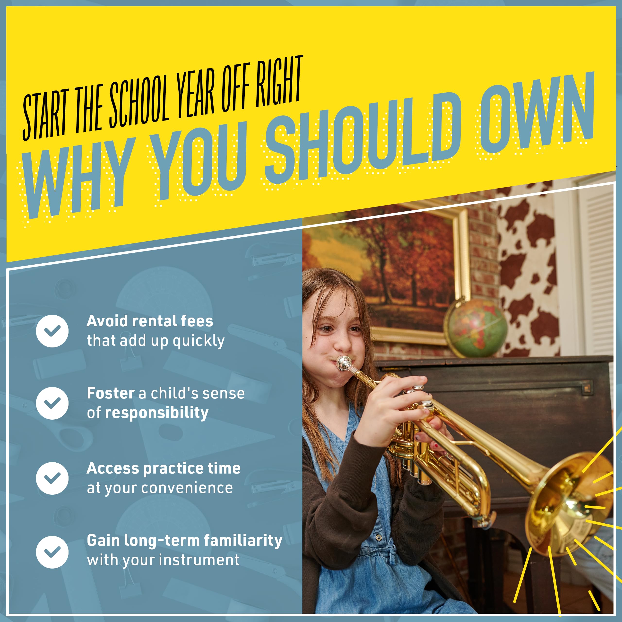 Mendini by Cecilio Bb Trumpet - Professional & Beginner Brass Instrument with Case, Cleaning Cloth, Oil & Gloves - Perfect for Students, Kids & Adults - Ideal for School Bands, Practice & Performances