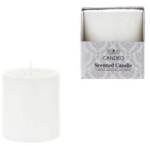 Premium 3x3 Inch Round Scented Pillar Candles in Gift Box - White Fragrance (Pack of 48) for Home Decor, Wedding Centerpieces & Relaxation Aromatherapy