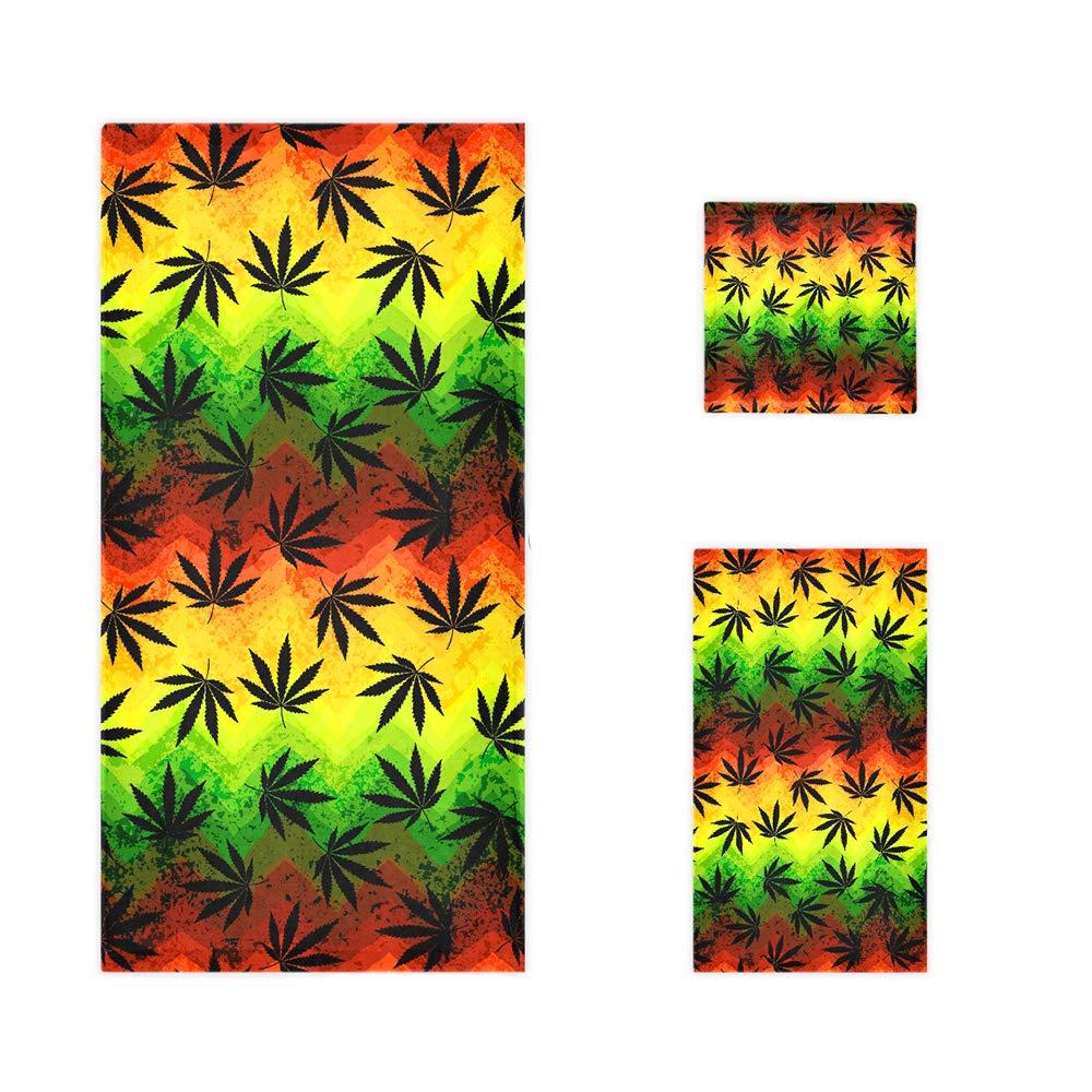 CaTaKu 3-Piece Vintage Maple Leaf Bath Towel Set - Soft Absorbent Bath, Hand & Washcloth Towels for Home, Kitchen, Spa | Thanksgiving Decor, Gym, Hotel & Swimming Essentials