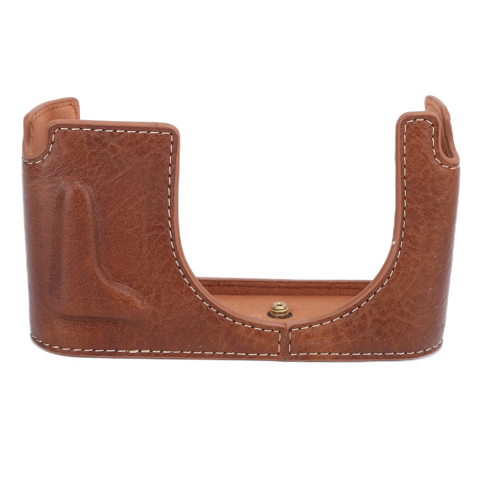 Half Body Camera Cover Case - Soft Lightweight PU Leather Base Bag for Q Mirrorless Cameras (Brown) | Perfect for Travel, Outdoor Photography & Daily Protection