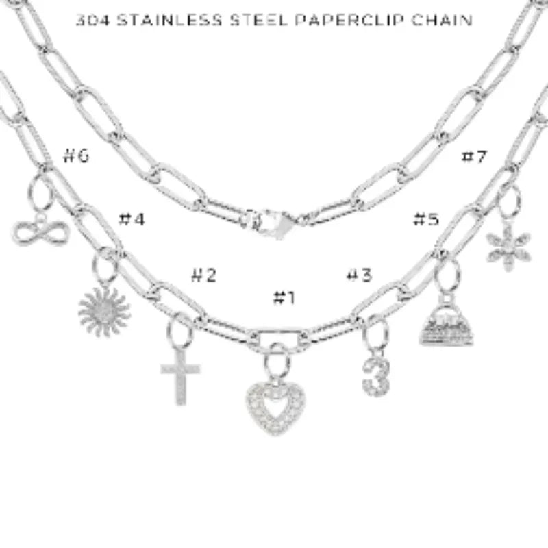 Charm Necklace with Assorted Charms - Elegant Layered Pendant Jewelry for Women | Perfect for Gifts, Parties & Everyday Wear