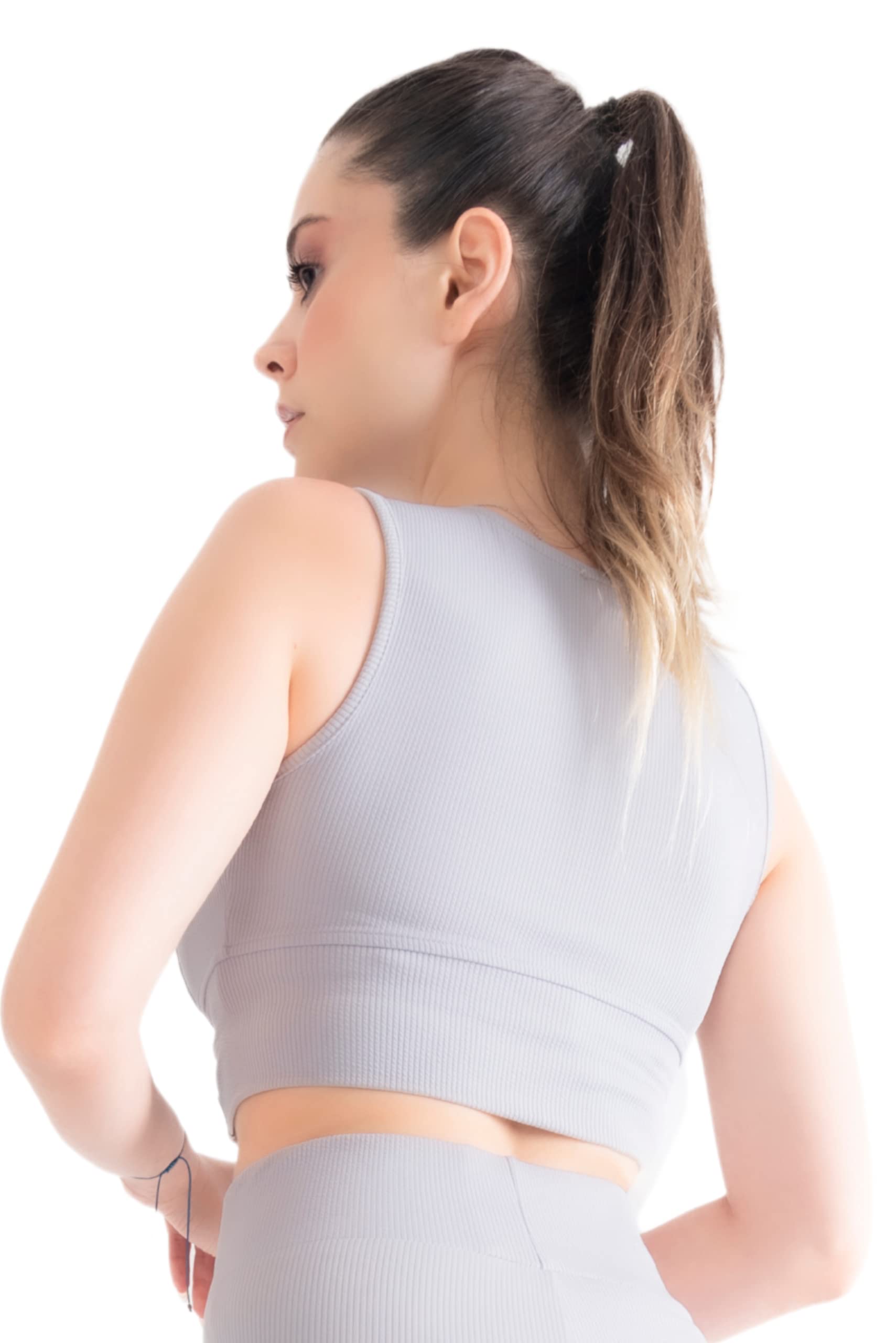Women's Comfort Longline Yoga Bras with Front Zip Closure - Workout Tank Tops & Halter Neck Cropped Sports Bra for Yoga, Gym, Running & Lounge Wear