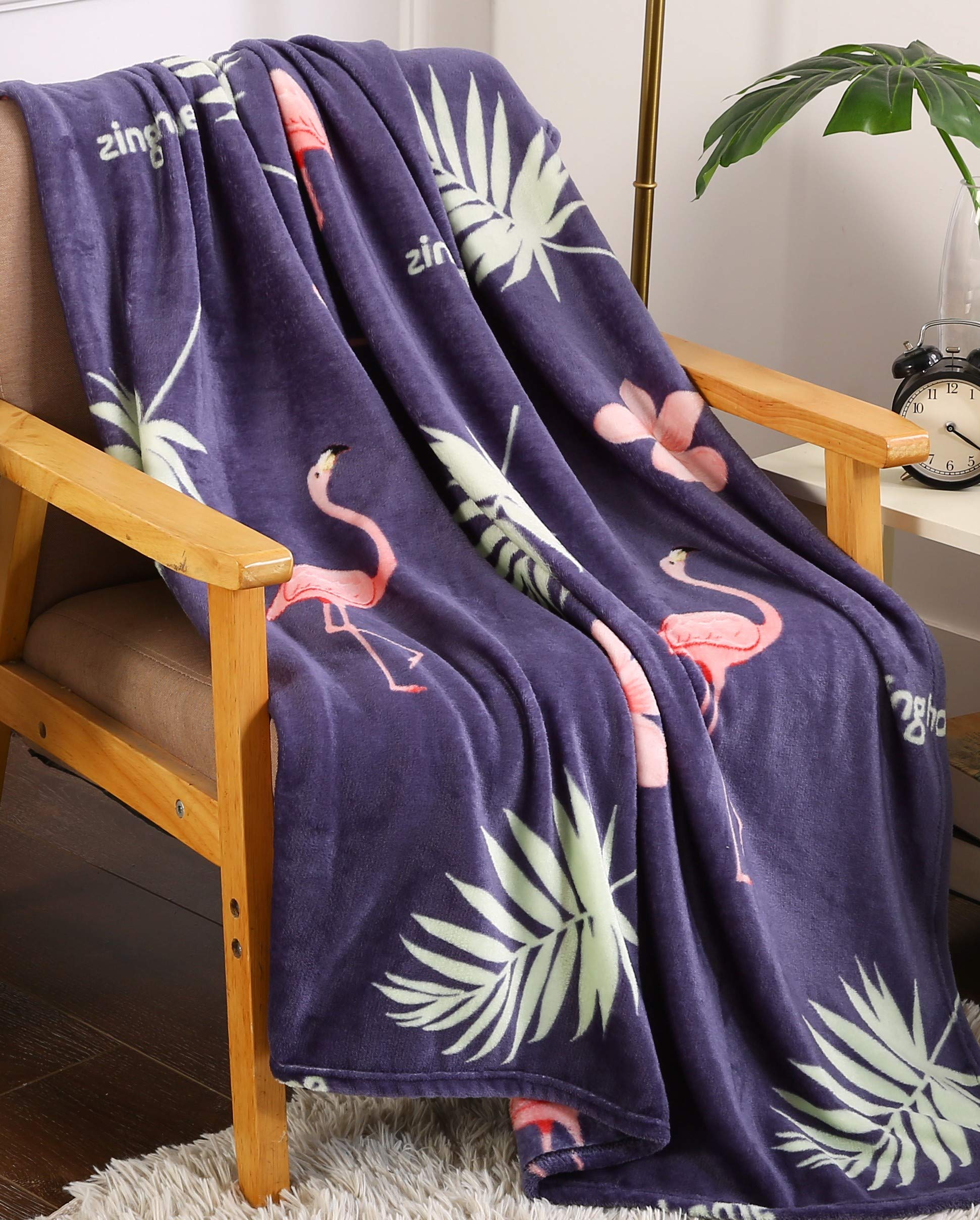 Soft Tropical Plush Throw Blanket - Cozy Flannel Fleece for Couch, Bed & Sofa - Lightweight & Warm Home Decor for Winter, Living Room & Travel