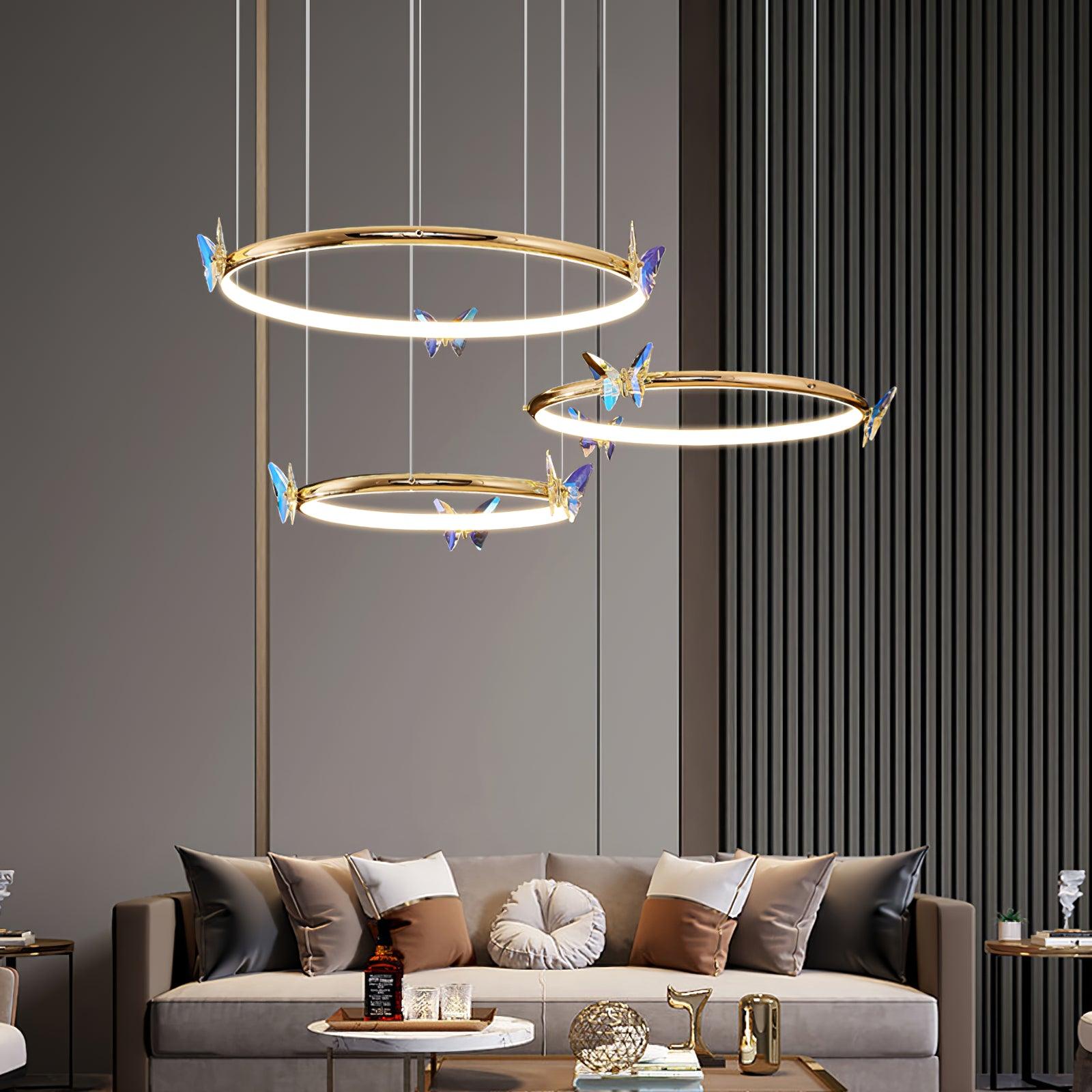 Elegant Blue Butterfly Chandelier - Crystal Ceiling Light Fixture for Dining Room, Bedroom & Living Room Decor | Perfect for Wedding, Nursery & Home Renovation