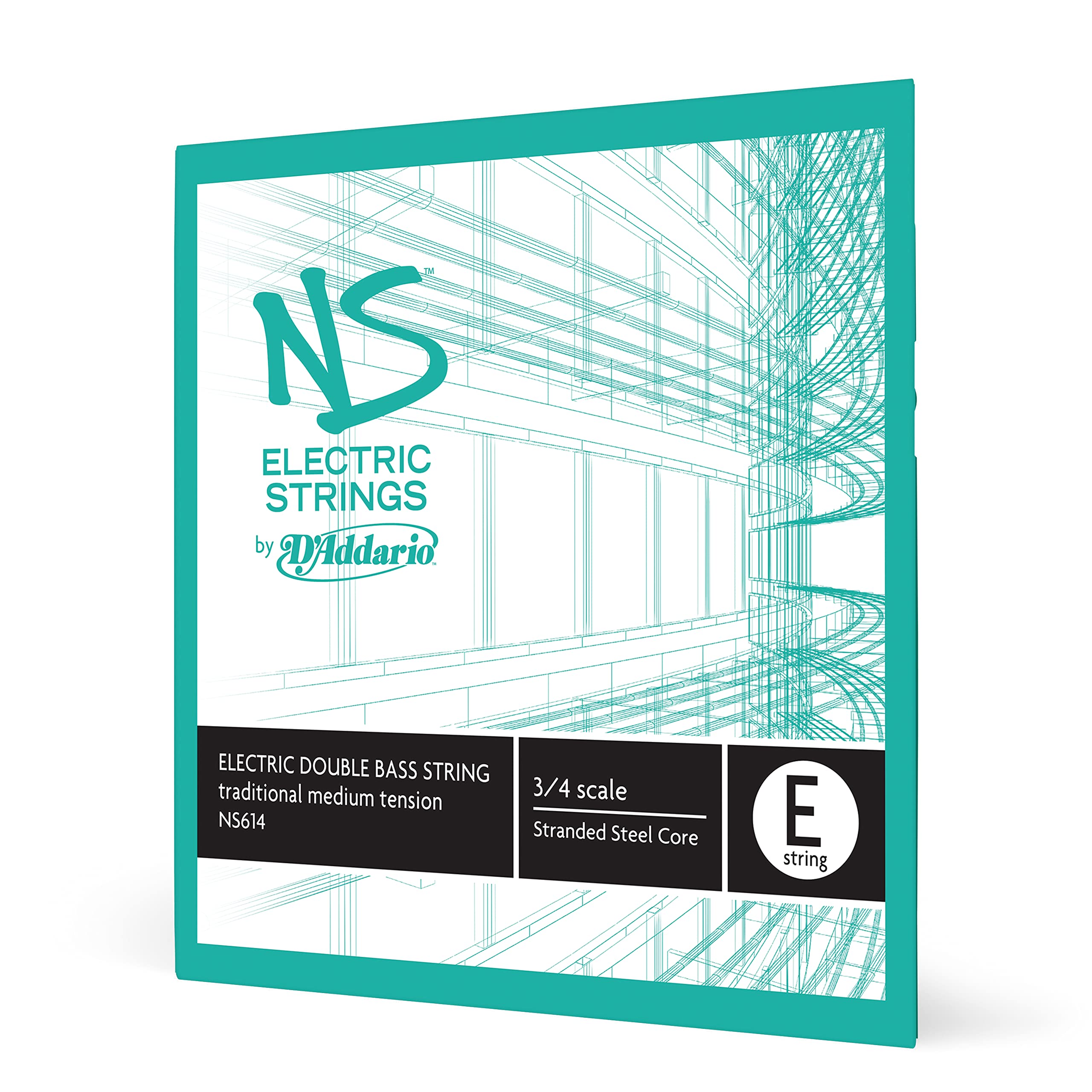 D'Addario NS Electric Bass Guitar String - Single E String, 3/4 Scale, Medium Tension for Precision & Warm Tone - Perfect for Jazz, Rock & Studio Recording