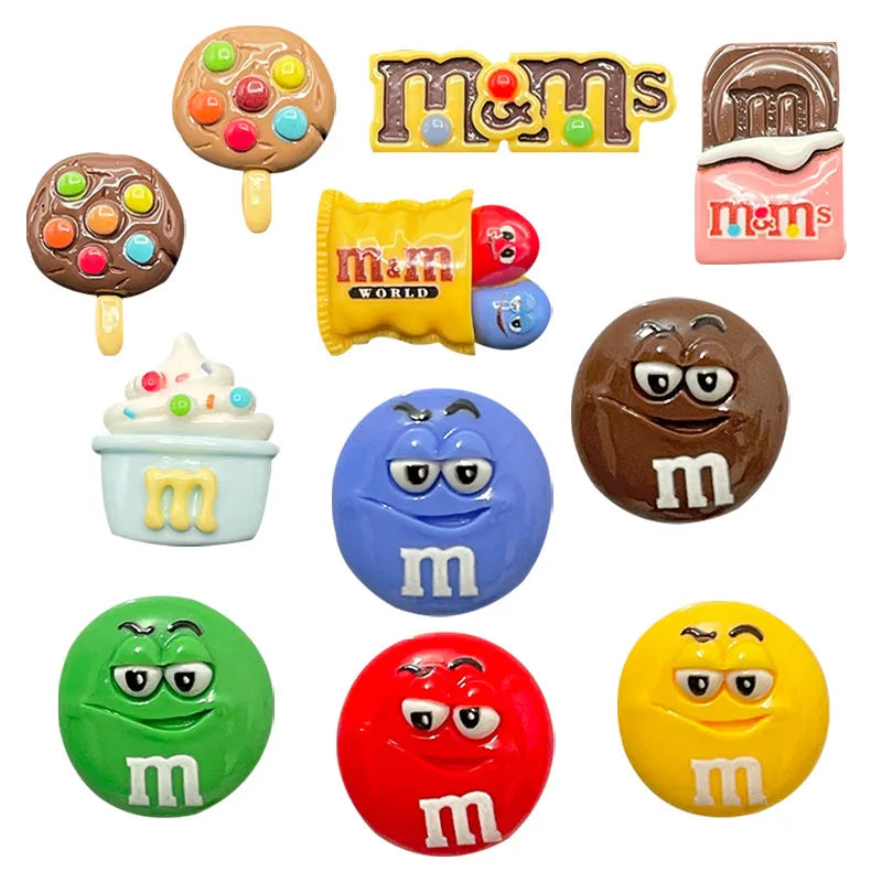 11Pcs Funny Letter M Bean Garden Shoe Charms - Cute Candy Decor Pins for Kids Sandals & Slippers Accessories - Perfect for DIY Shoe Decor, Birthday Gifts and Summer Fashion