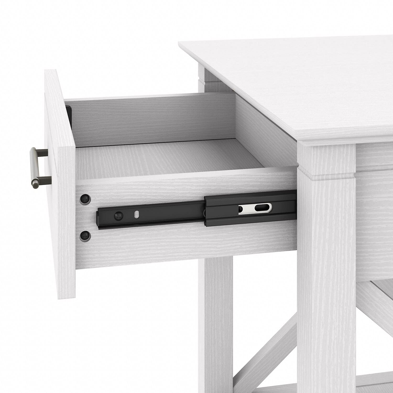 Bush Furniture Key West Nightstand with Drawer - Gray and White Bedside Table for Bedroom, Living Room & Guest Room - Compact Storage Solution for Small Spaces