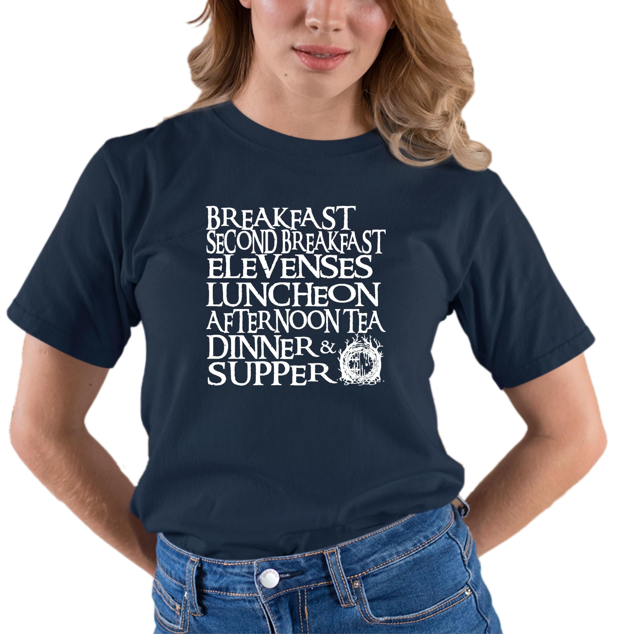 Go All Out Adult The Seven Daily Meals Graphic T-Shirt - Funny Food Lover Tee for Men & Women - Perfect for Casual Wear, Gifts & Foodie Events