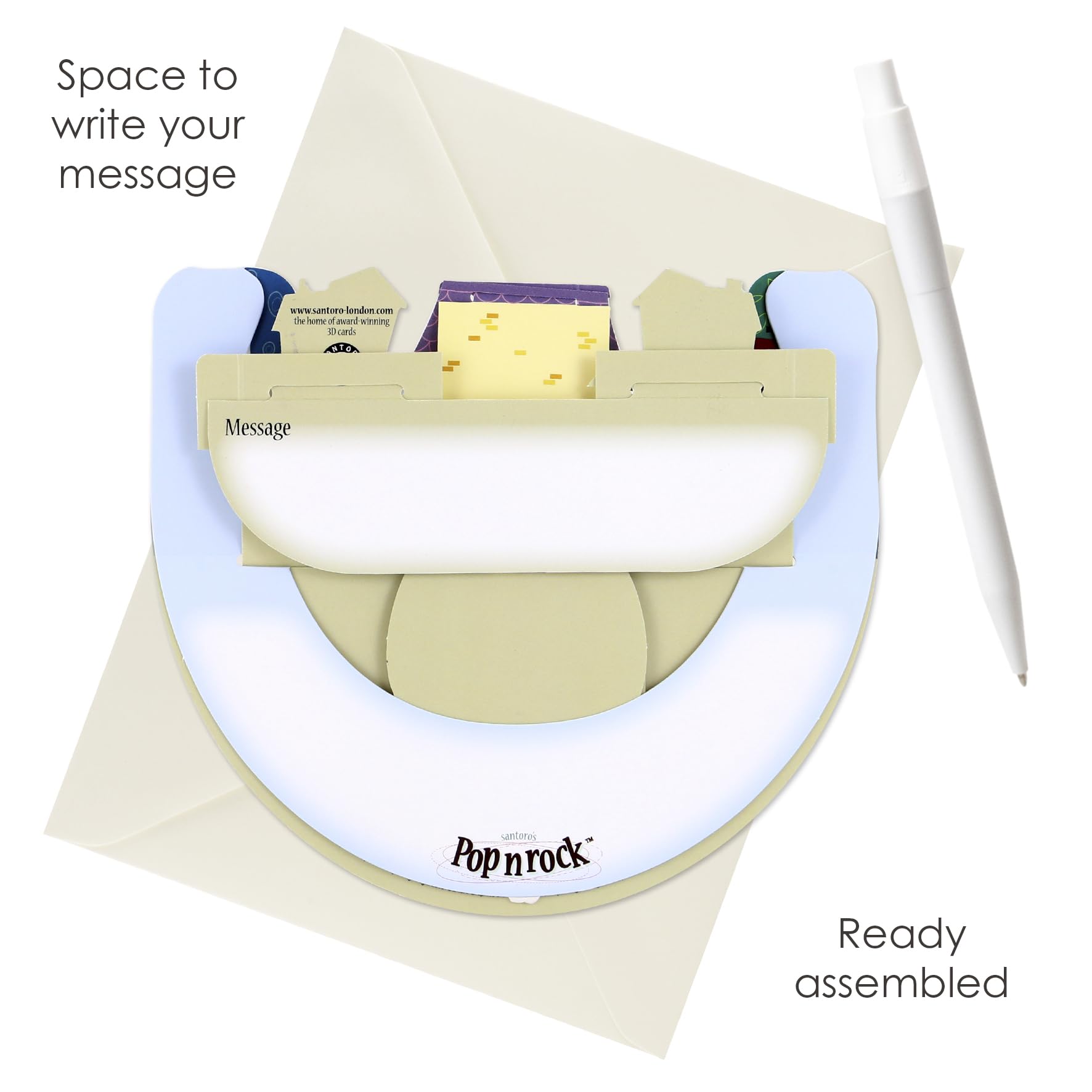 SANTORO Popnrock 3D Pop Up Greeting Card - Home Sweet Home - Housewarming Gift for New Home, Moving, Family | Good Luck & Congratulations Card | Perfect for Housewarming Parties & New Home Celebrations