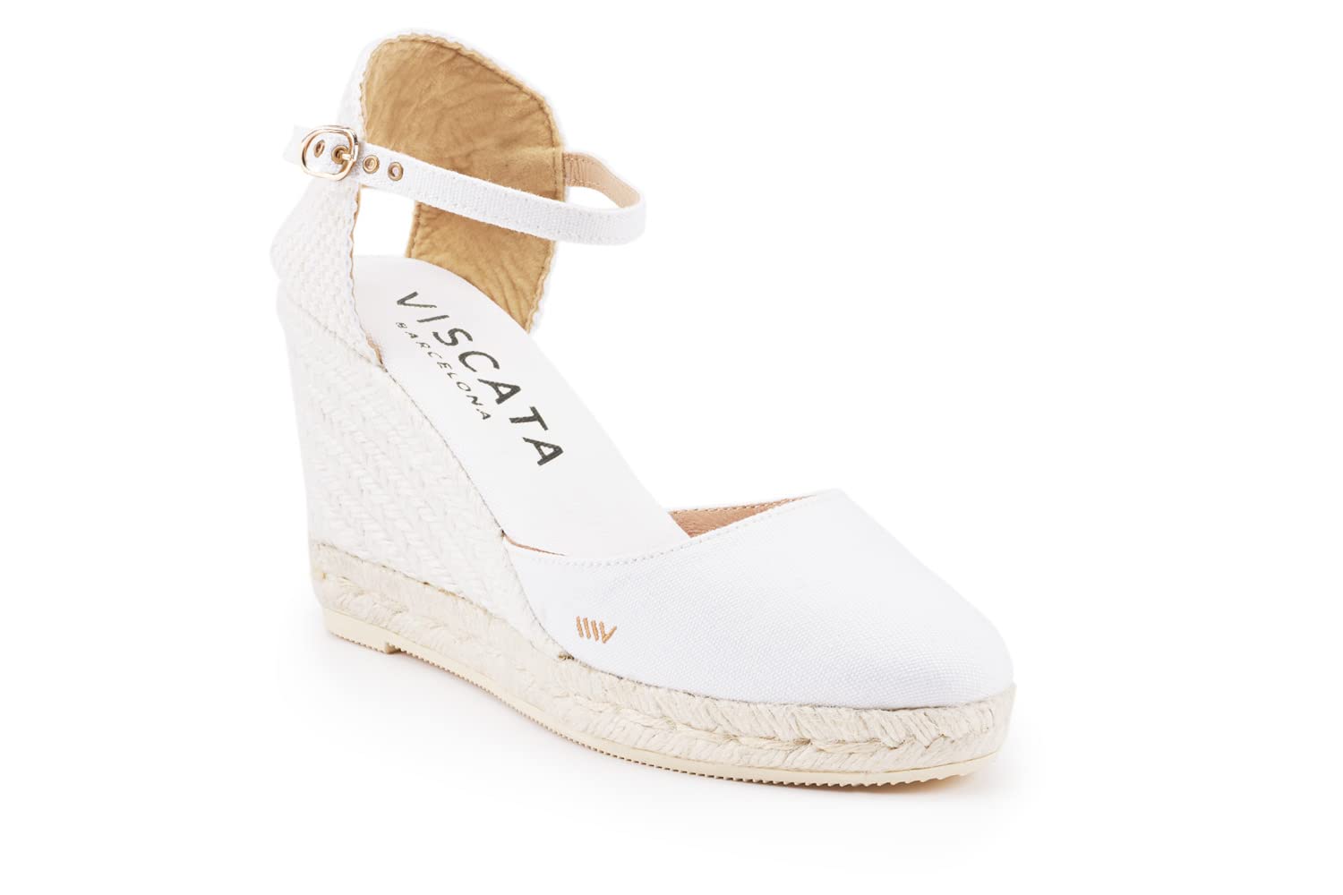 VISCATA Satuna Women's Espadrille Sandals - Comfortable Canvas Wedge Sandals with Adjustable Buckle for Summer, Beach, and Casual Outings