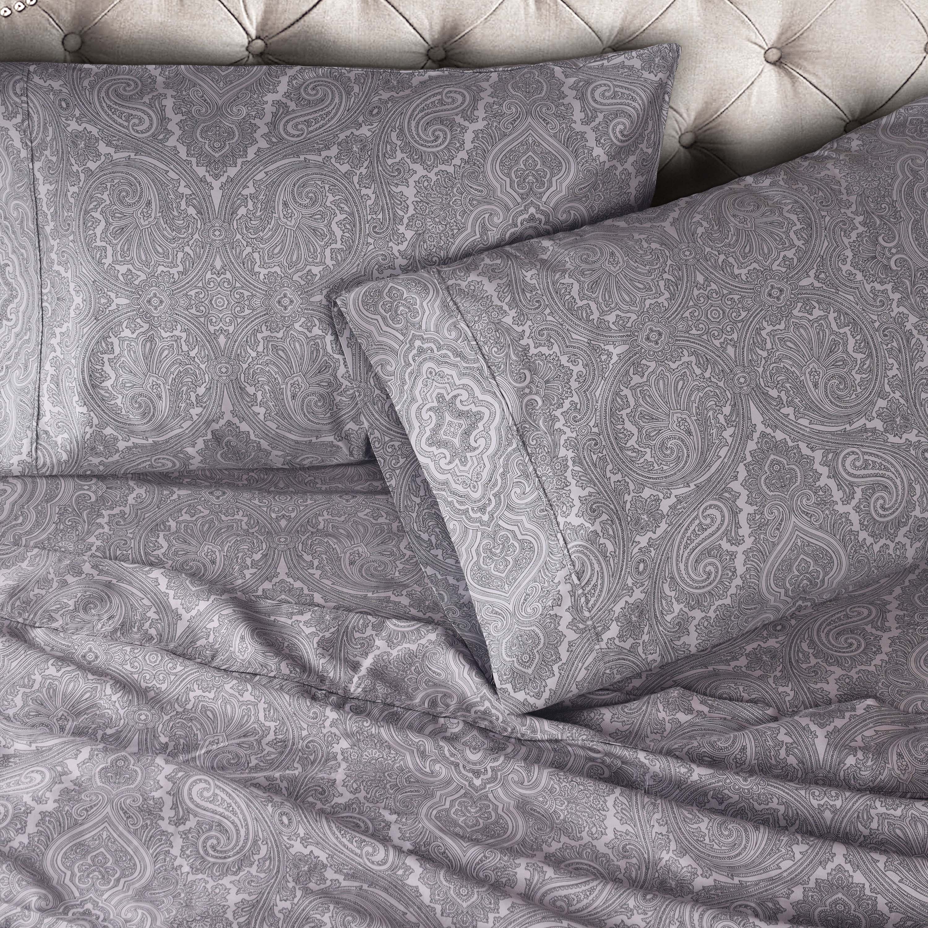 Italian Paisley 600 Thread Count Cotton Blend Deep Pocket Sheet Set - Ultra Soft Bedding for Queen & King Size Beds - Perfect for Luxury Hotels, Guest Rooms & Master Bedrooms