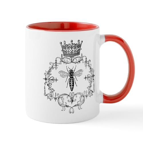 White/Red Inside - Vintage Queen Bee Mug