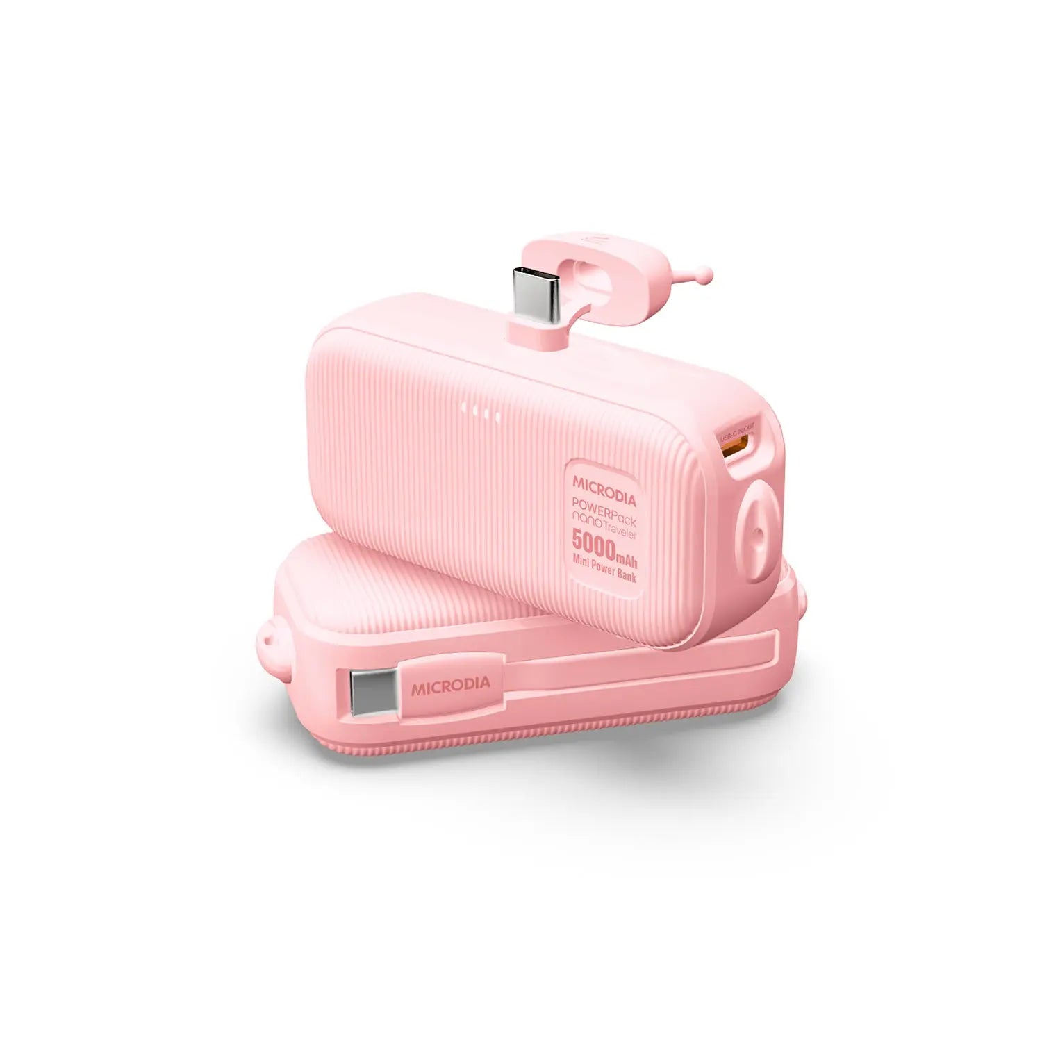 MICRODIA POWERPack™ Nano Traveler 10W Mini Portable Power Bank - 5000mAh Ultra-Compact Charger with Built-in USB-C Connector & Included USB-C Cable | Perfect for Travel, Camping, and On-the-Go Charging