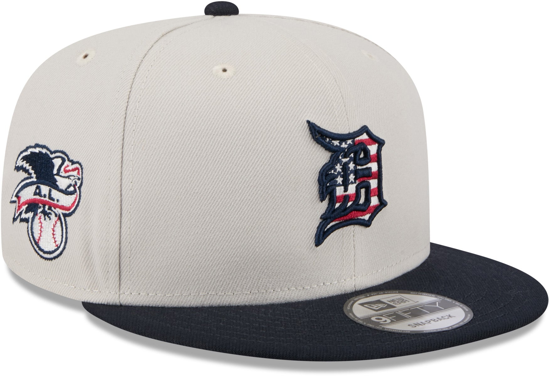 Detroit Tigers New Era 9Fifty MLB 2024 July 4th Snapback Cap - Official Team Logo Baseball Hat for Men & Women - Perfect for Games, Tailgating & Patriotic Holidays