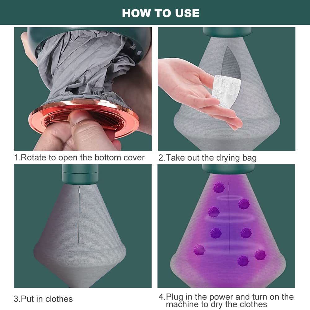 Portable Electric Clothes Dryer - Compact Mini Travel Dryer for Apartments, Dorms & Camping | Fast Drying Underwear, Gym Clothes, Baby & Pet Garments | Green Energy Efficient Home Appliance (Perfect for Small Spaces & Travel Use)