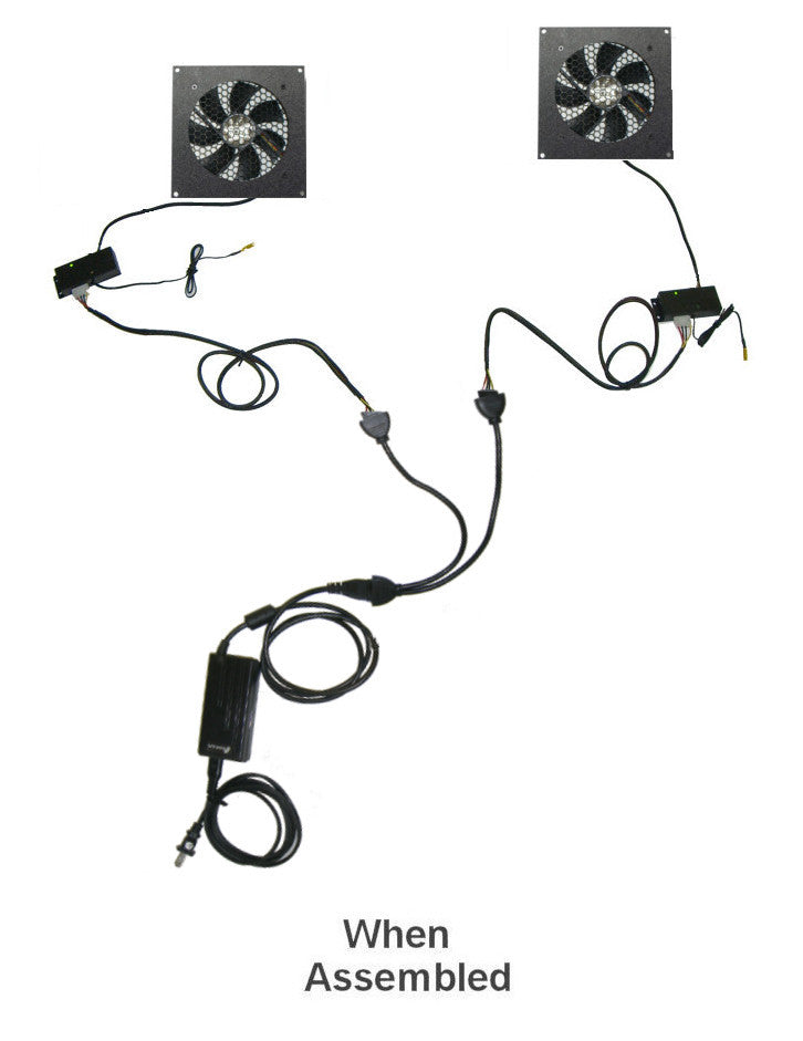 Cabcool 1201 Dual 120mm PC Cooling Fan Kit with Thermal Control - Perfect for Gaming Rigs & Computer Case Cooling