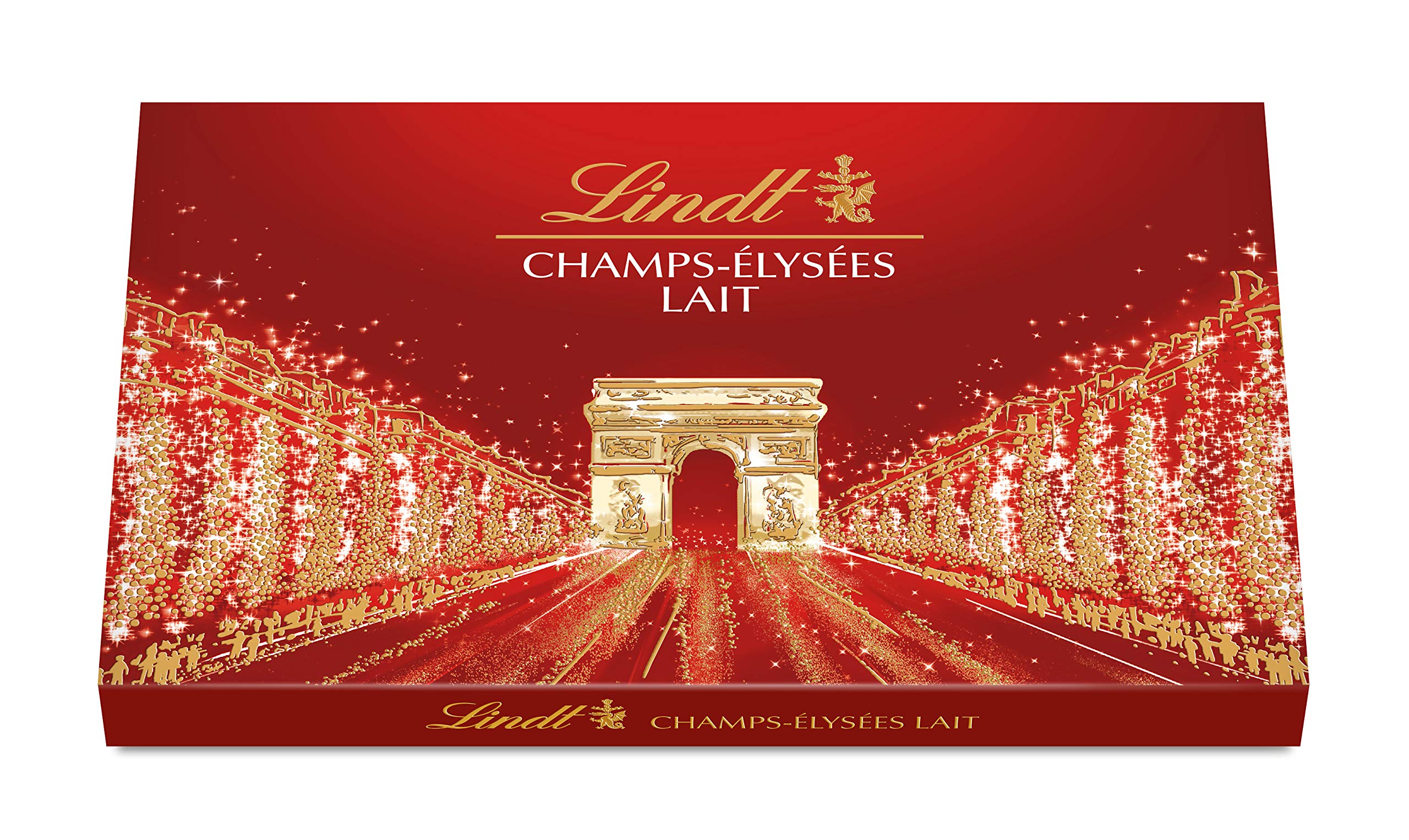 Lindt Champs Elysées Gourmet Milk Chocolate Assortment Box - 17 Premium Chocolates (6.5oz) in Elegant Red Gift Box | Perfect for Valentine's Day, Birthday Gifts & Corporate Events