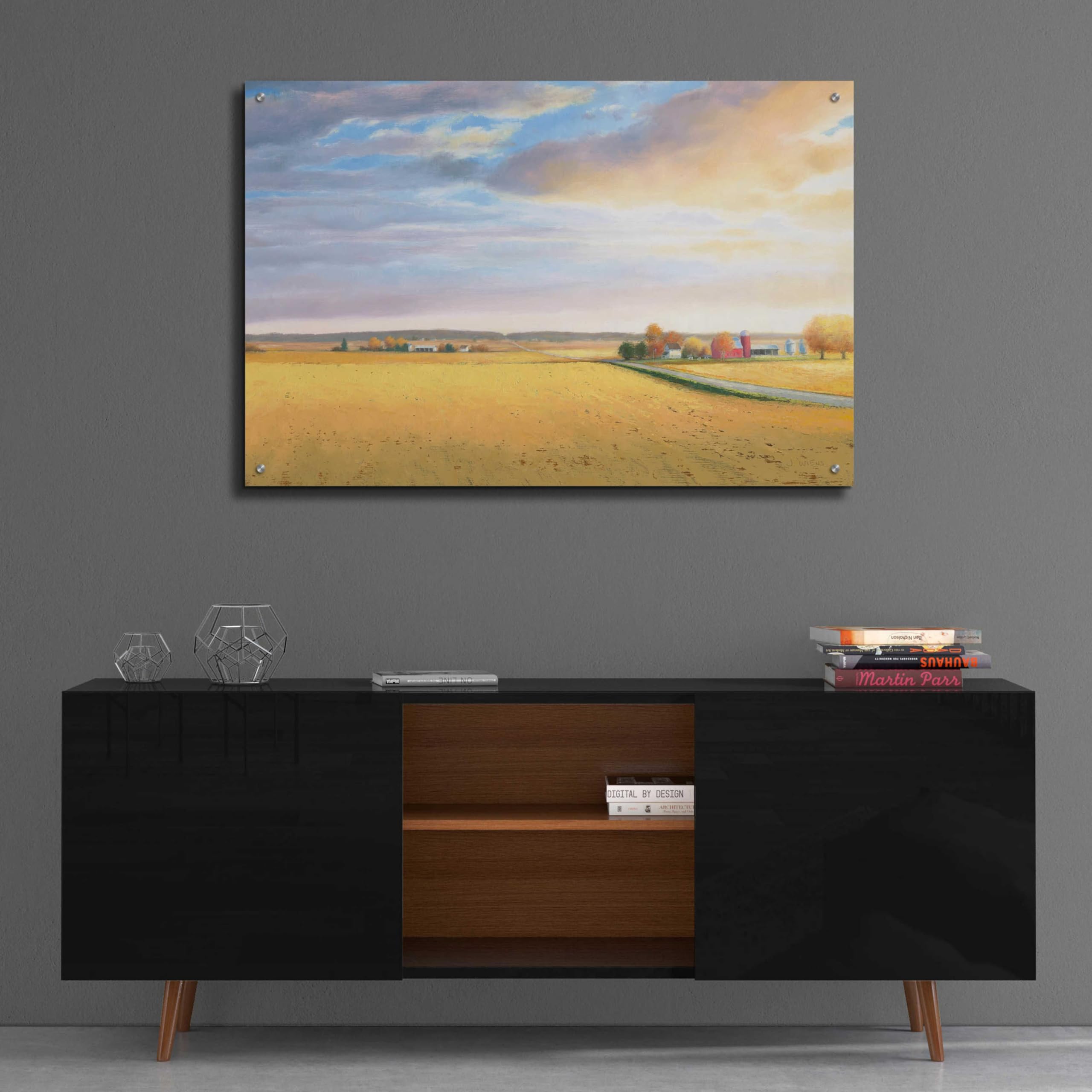 Epic 'Heartland Landscape' Acrylic Glass Wall Art by James Wiens - 36x24 Inches Modern Farmhouse Painting for Living Room, Bedroom & Office Decor