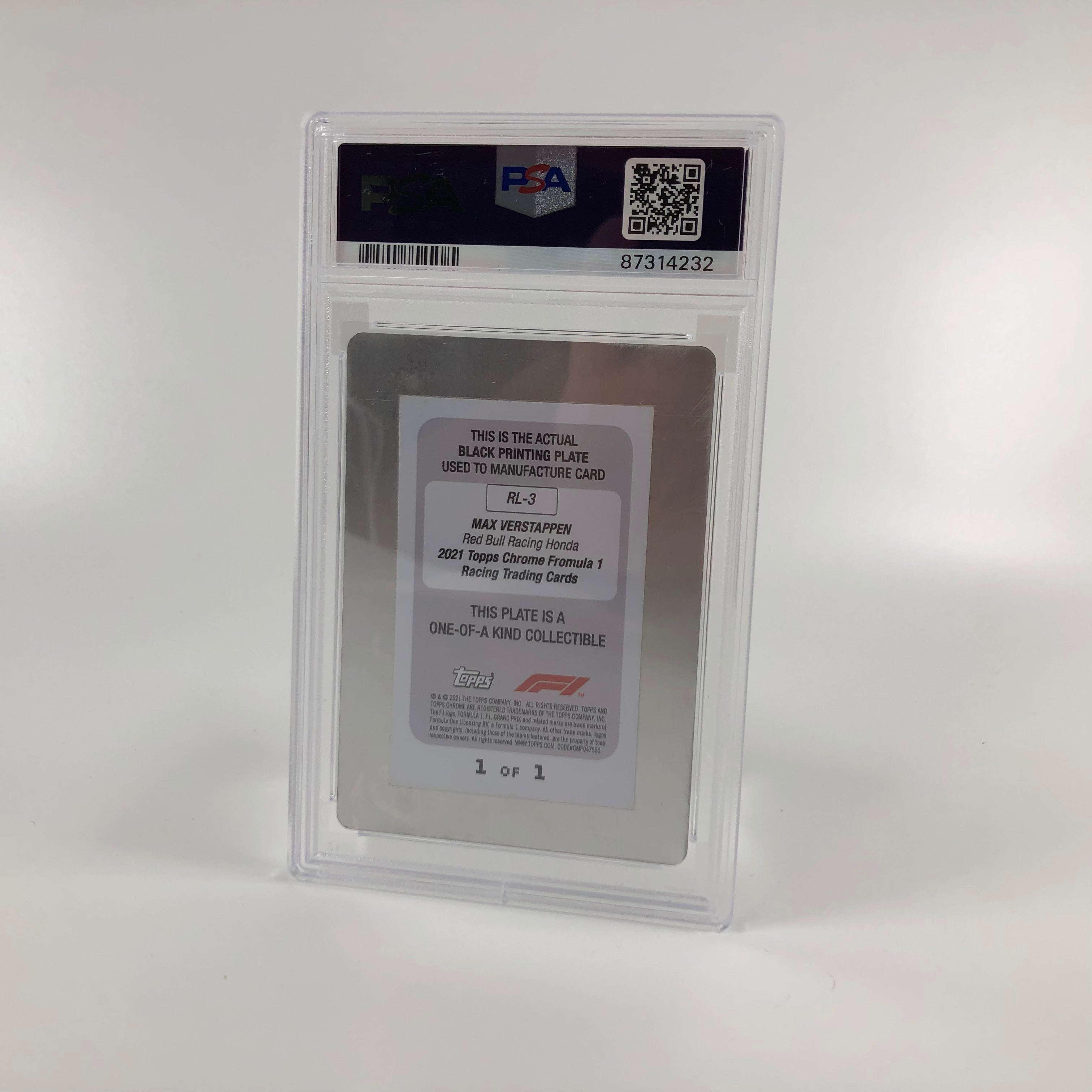 Authentic Max Verstappen #RL3 Black Printing Plate - Redliners Collectible - Perfect for Racing Fans, Home Decor & Memorabilia Displays