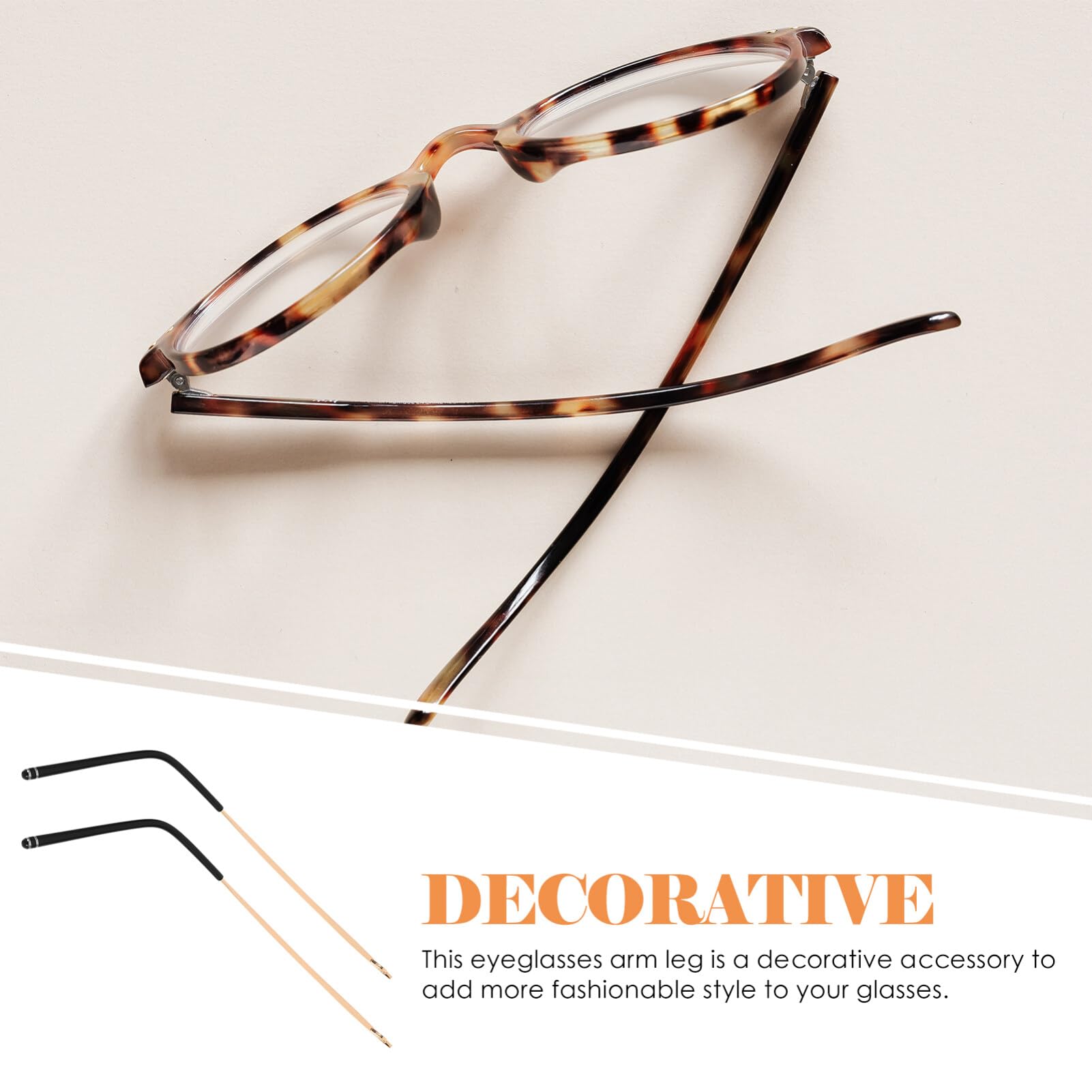 Universal Metal Glasses Replacement Arms & Legs - 1 Pair Gold Glasses Repair Kit for Eyewear Accessories | Perfect for Fixing Broken Frames at Home, Office, or Travel