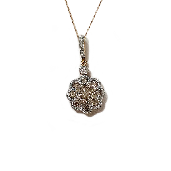 14K Rose Gold Brown Diamond Pendant Necklace for Women - Elegant Jewelry Gift for Birthday, Anniversary & Valentine's Day - Perfect for Everyday Wear & Special Occasions