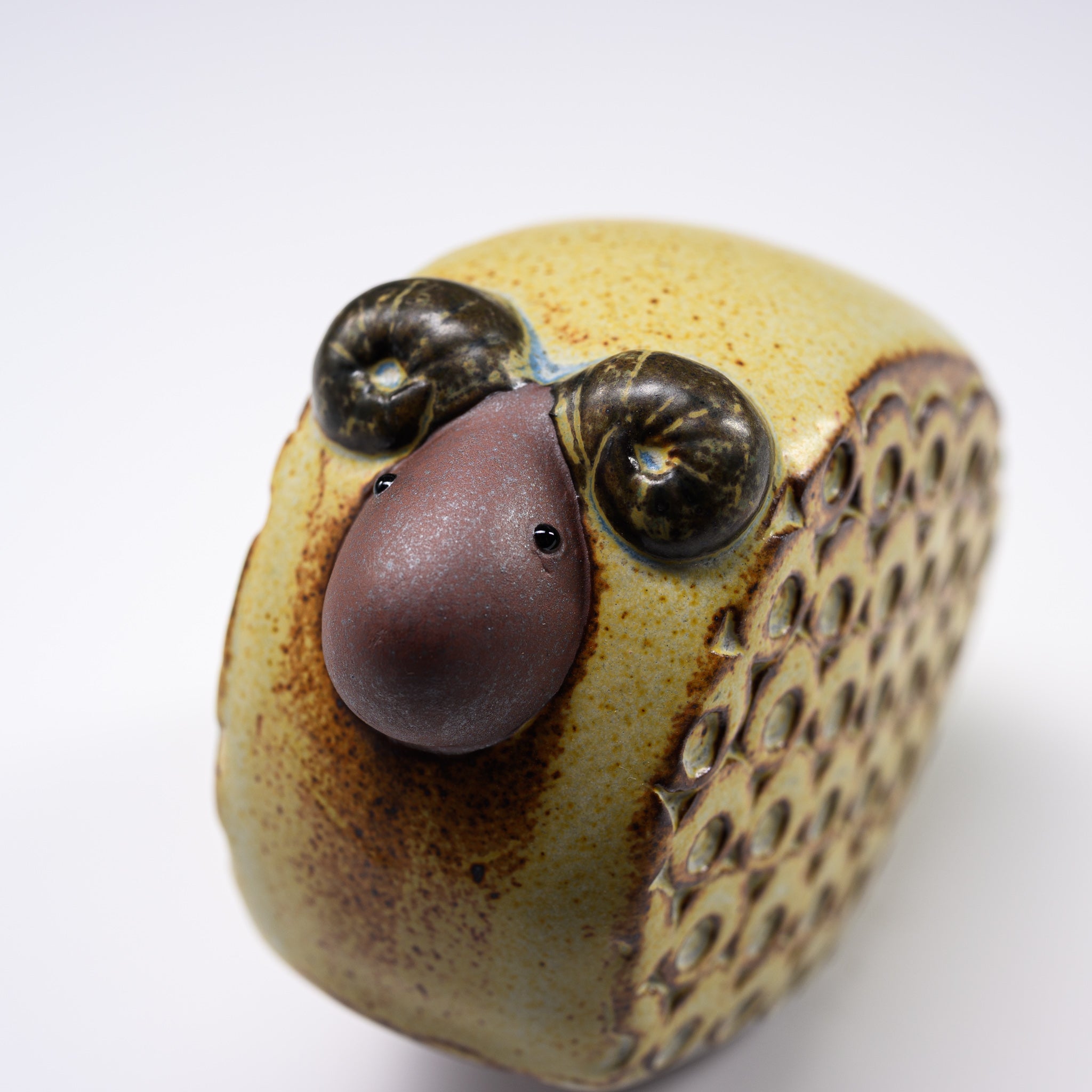 Seto Ware KASHIWA Japanese Ceramic Animal Ornament - Handcrafted Sheep Figurine | Traditional Japanese Pottery Home Decor for Shelf Display & Gift Giving