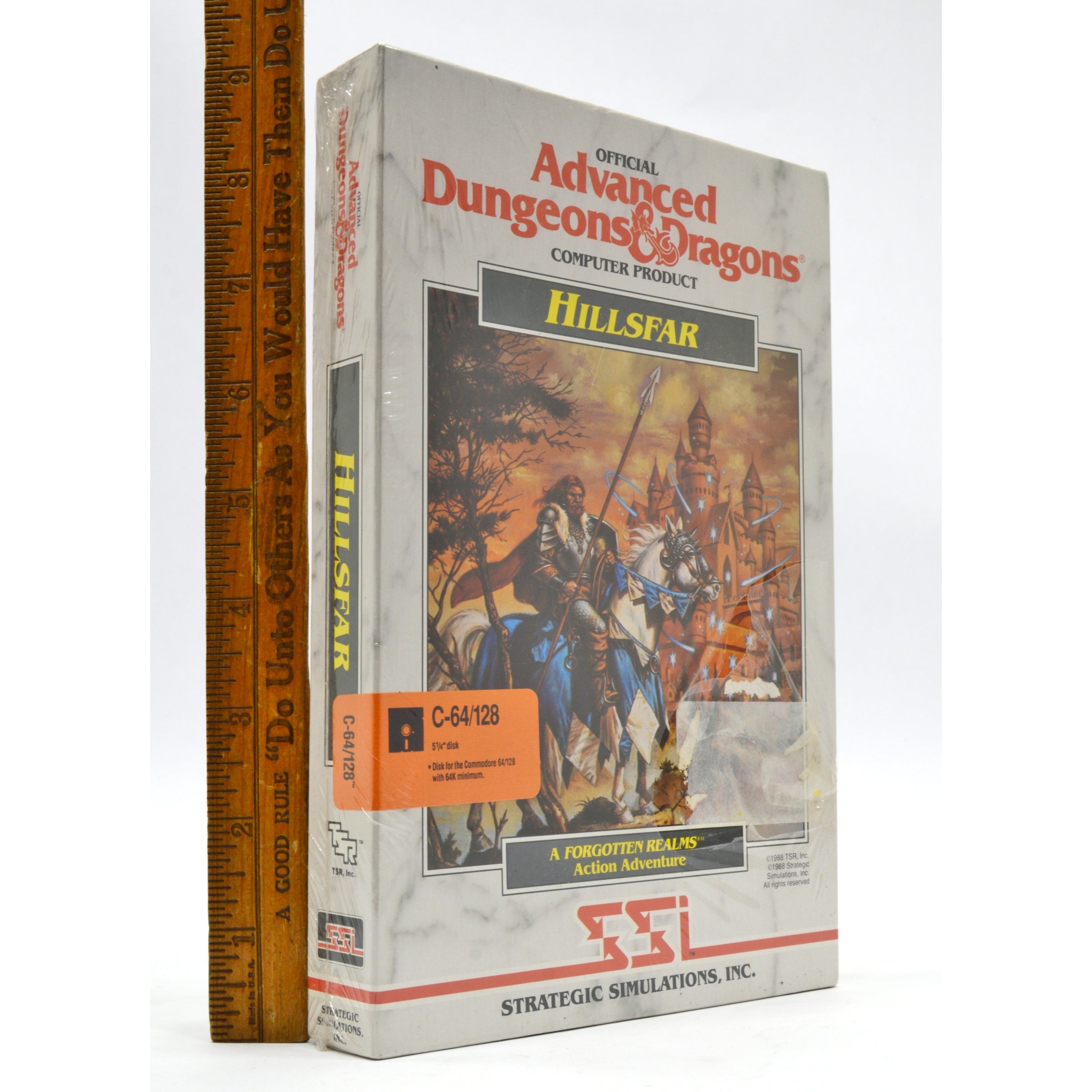 Brand New Commodore C64/128 Advanced Dungeons & Dragons Hillsfar Game - Rare Sealed (Ripped) - Retro Gaming Collectible for Vintage Computer Enthusiasts & RPG Fans