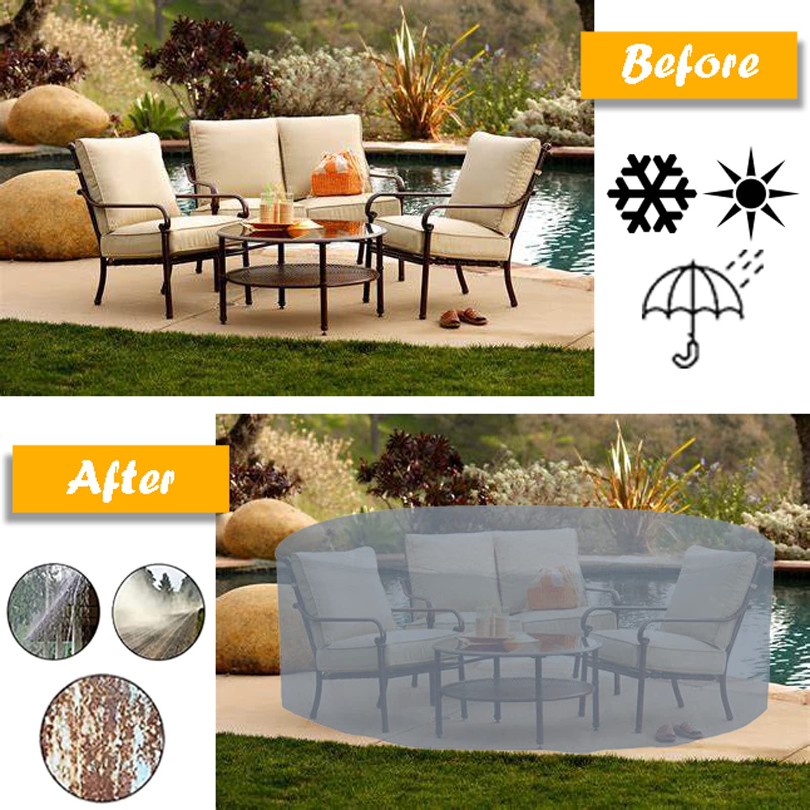 Waterproof Round Patio Furniture Covers 64