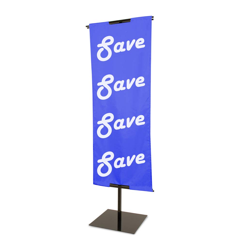 Adjustable Floor Banner Stand 48-92 Inches - Classic Black Economy Display for Trade Shows, Retail Stores & Events | Lightweight Portable Advertising Sign Holder