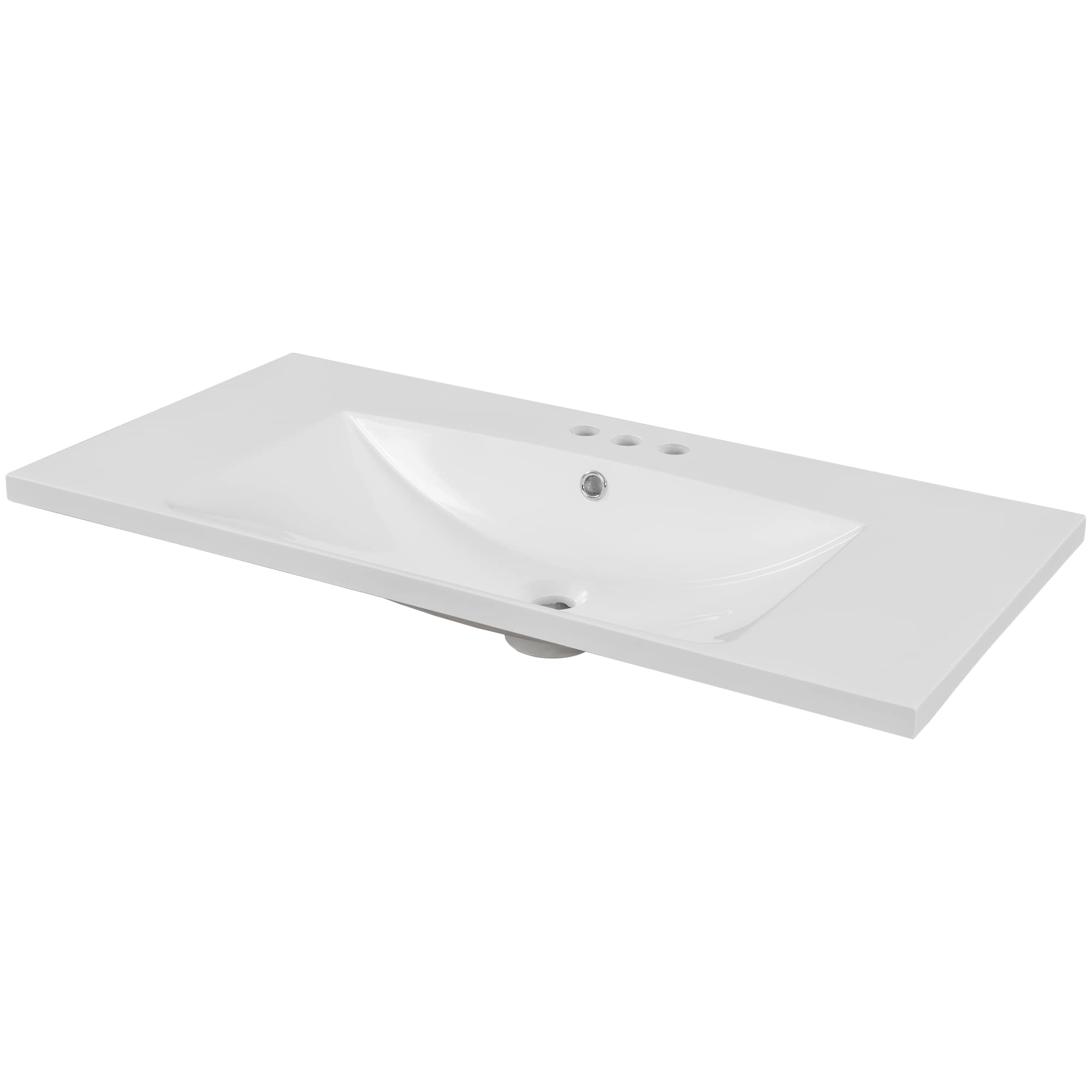 Merax 36 Inch Single Bathroom Vanity Top with White Ceramic Sink - 3 Faucet Holes, White Finish for Modern Bathroom Renovation | Perfect for Small Bathrooms, Powder Rooms & Guest Bath Installations