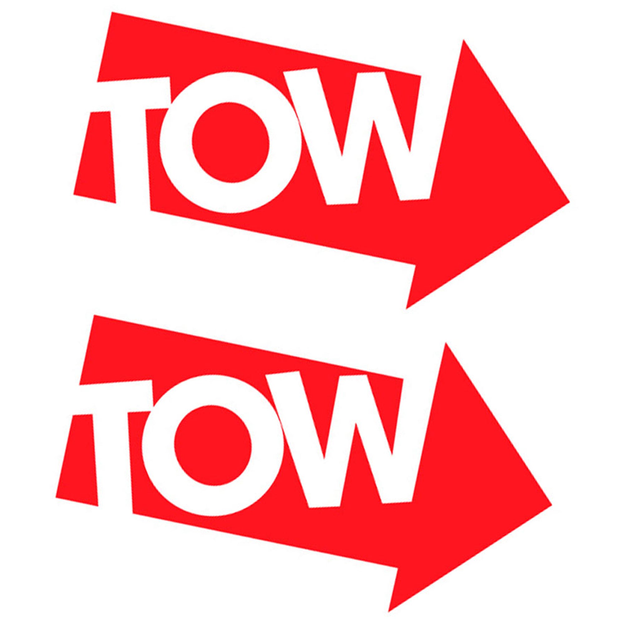 2 Pack Red Tow Hook Arrow Pointer Stickers - Die Cut Vinyl Decals for Car Tow Hook Hole Bar - Perfect for Off-Road Vehicles, Racing Cars & Emergency Signaling