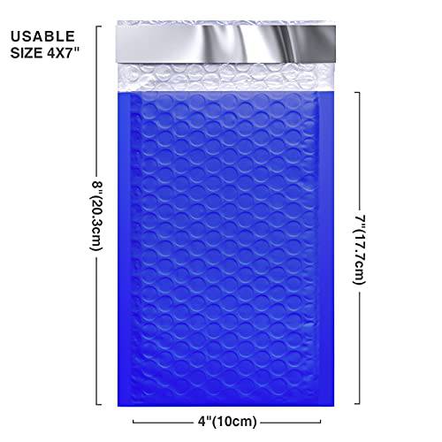 4x8 Bubble Mailer Padded Envelopes - Royal Blue Shipping Bags for Ecommerce, Small Packages & Mailing - Waterproof & Tear-Resistant Protective Mailers for Jewelry, Books, Documents & Gifts