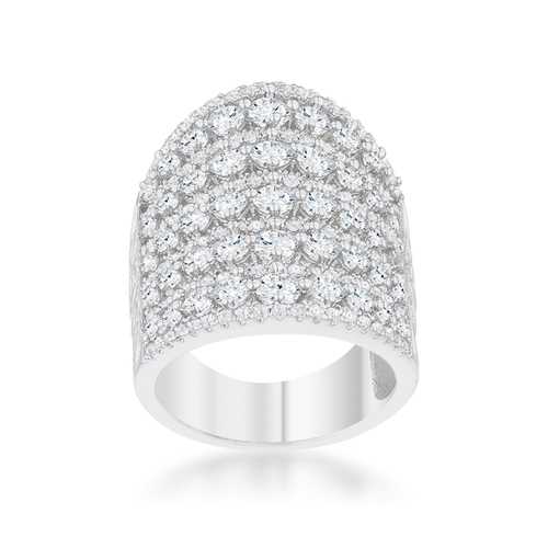 2.5ct Charlyn Rhodium Plated Cubic Zirconia Statement Cocktail Ring for Women - Elegant Party, Wedding & Evening Wear Jewelry