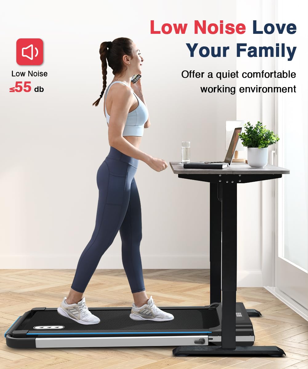 REDLIRO 2-in-1 Under Desk Treadmill & Walking Pad - Portable Folding Electric Motorized Jogging Machine with Remote Control for Home & Office Workouts | Compact Space-Saving Design for Small Apartments & Workstations
