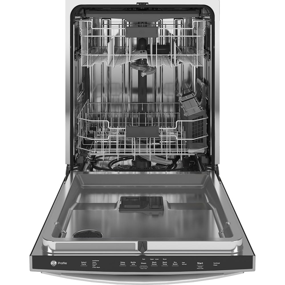 GE Profile 24 Inch Stainless Steel Built-In Dishwasher - Energy Efficient, Ultra Quiet Kitchen Appliance for Modern Homes & Small Spaces