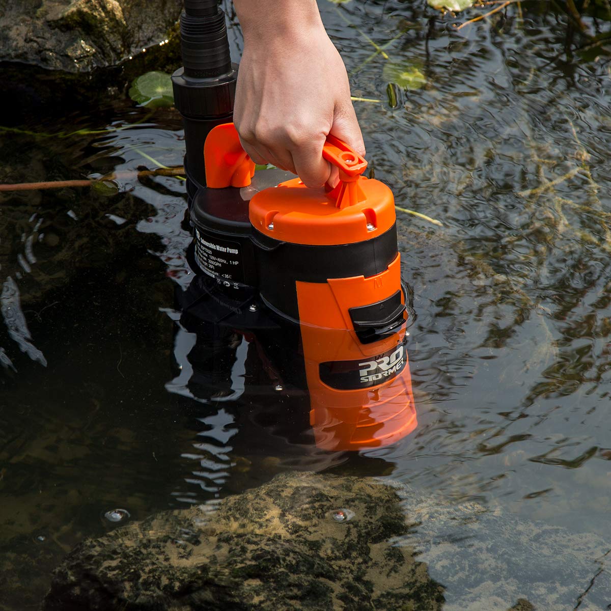 Prostormer 3500 GPH 1HP Submersible Sump Pump with Float Switch - Heavy Duty Clean/Dirty Water Pump for Pool, Pond, Garden, Flooded Basement, Irrigation & Emergency Water Removal