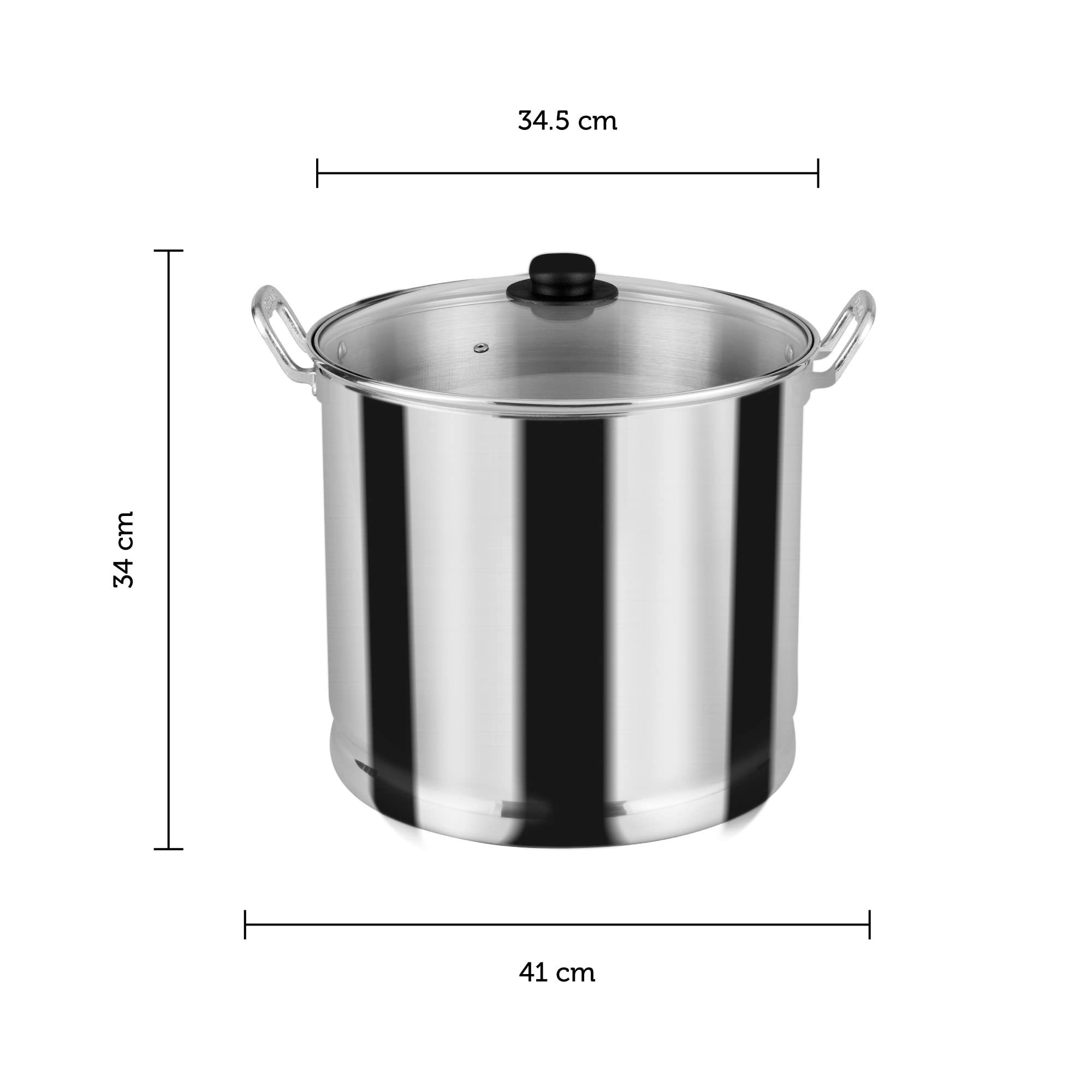 Vasconia 27.5-Quart Aluminum Steamer Pot with Tray & Glass Lid - Large Multi-Purpose Stock Pot for Tamales, Seafood, Vegetables, Soups - Stovetop Cooking Pot for Home & Restaurant Use - Hand Wash Only Kitchen Essential for Steam Cooking, Boiling & Meal Prep