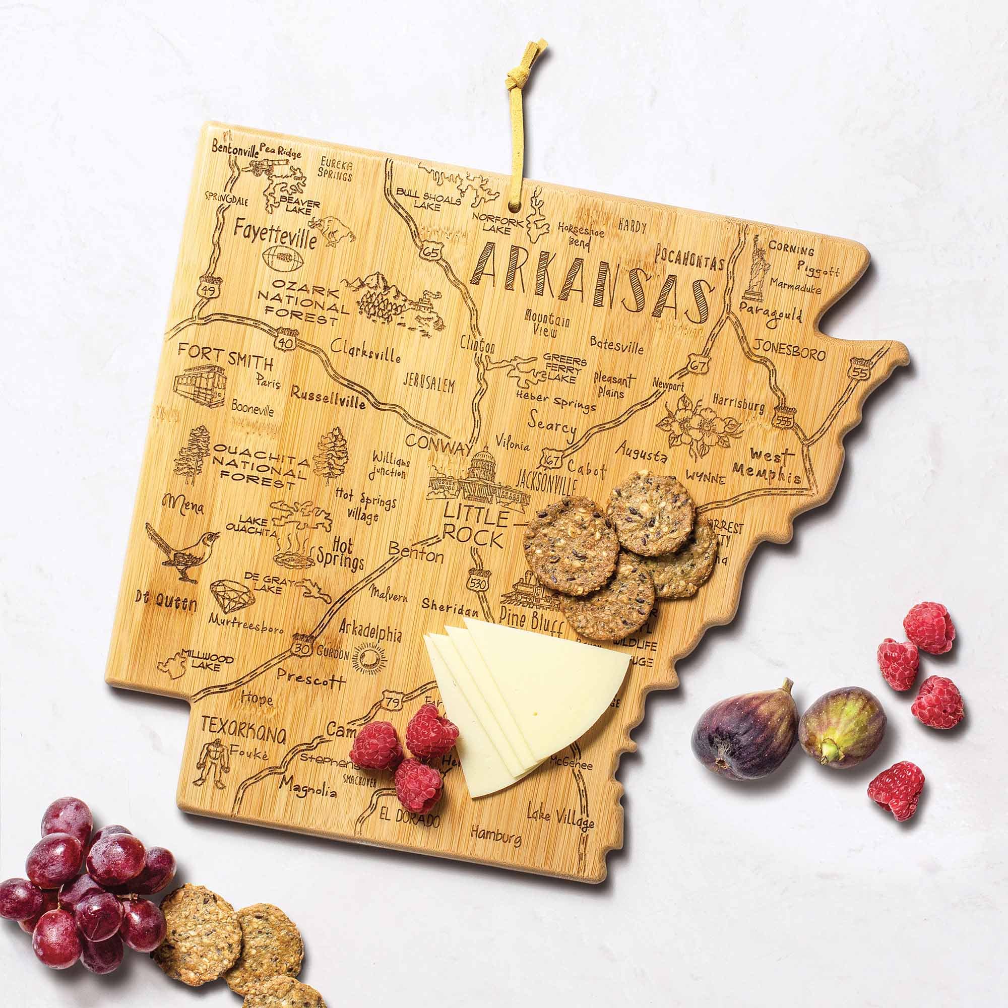 Premium Arkansas Wood Cutting Board 13x12 Inches - Durable & Eco-Friendly Kitchen Essential for Chopping, Serving & Entertaining